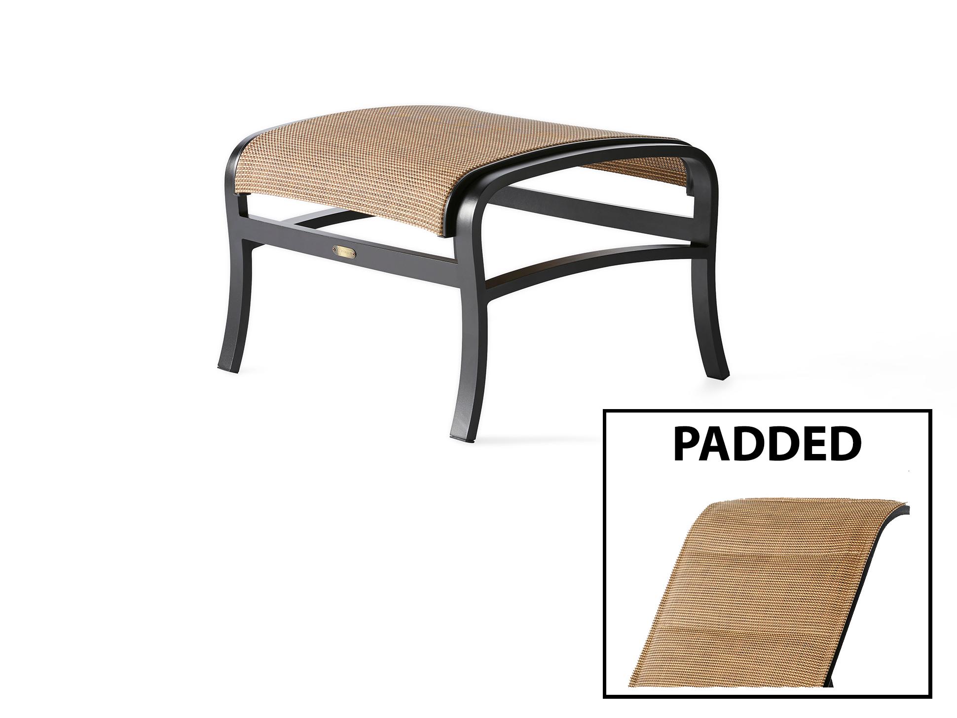 Mallin Georgetown Padded Sling Aluminum Outdoor Ottoman