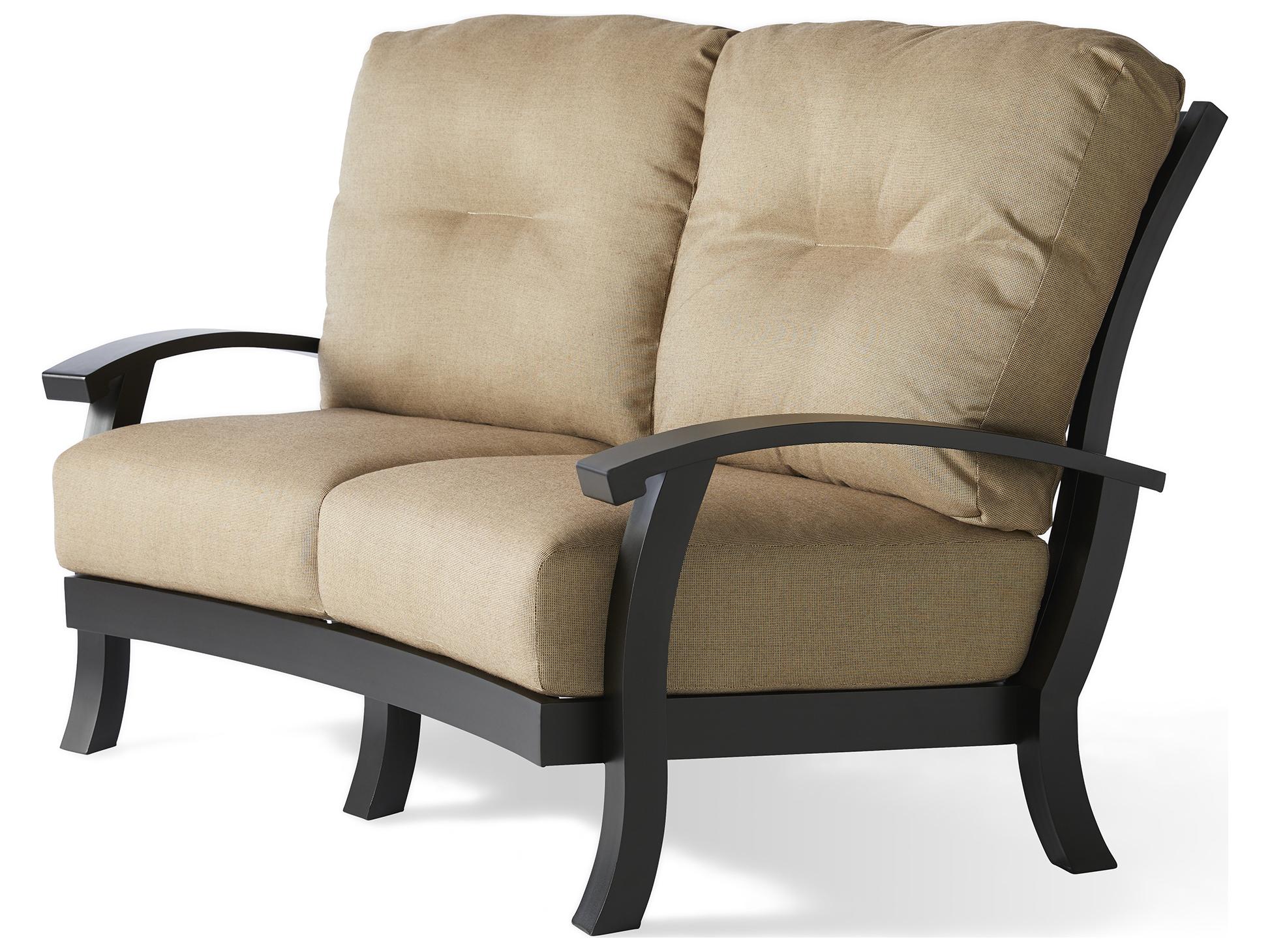 Mallin Georgetown Cushion Aluminum Crescent Outdoor Patio Loveseat