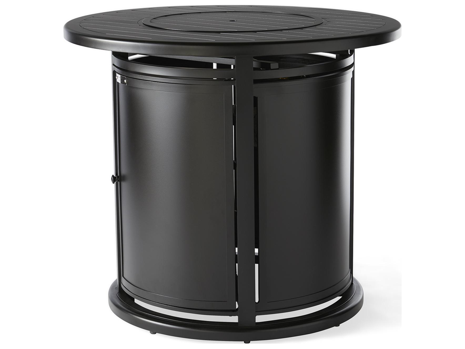 Mallin Pasa Robles Patio Fire Pit Tables F-top Aluminum Round Patio Fire Pit Table