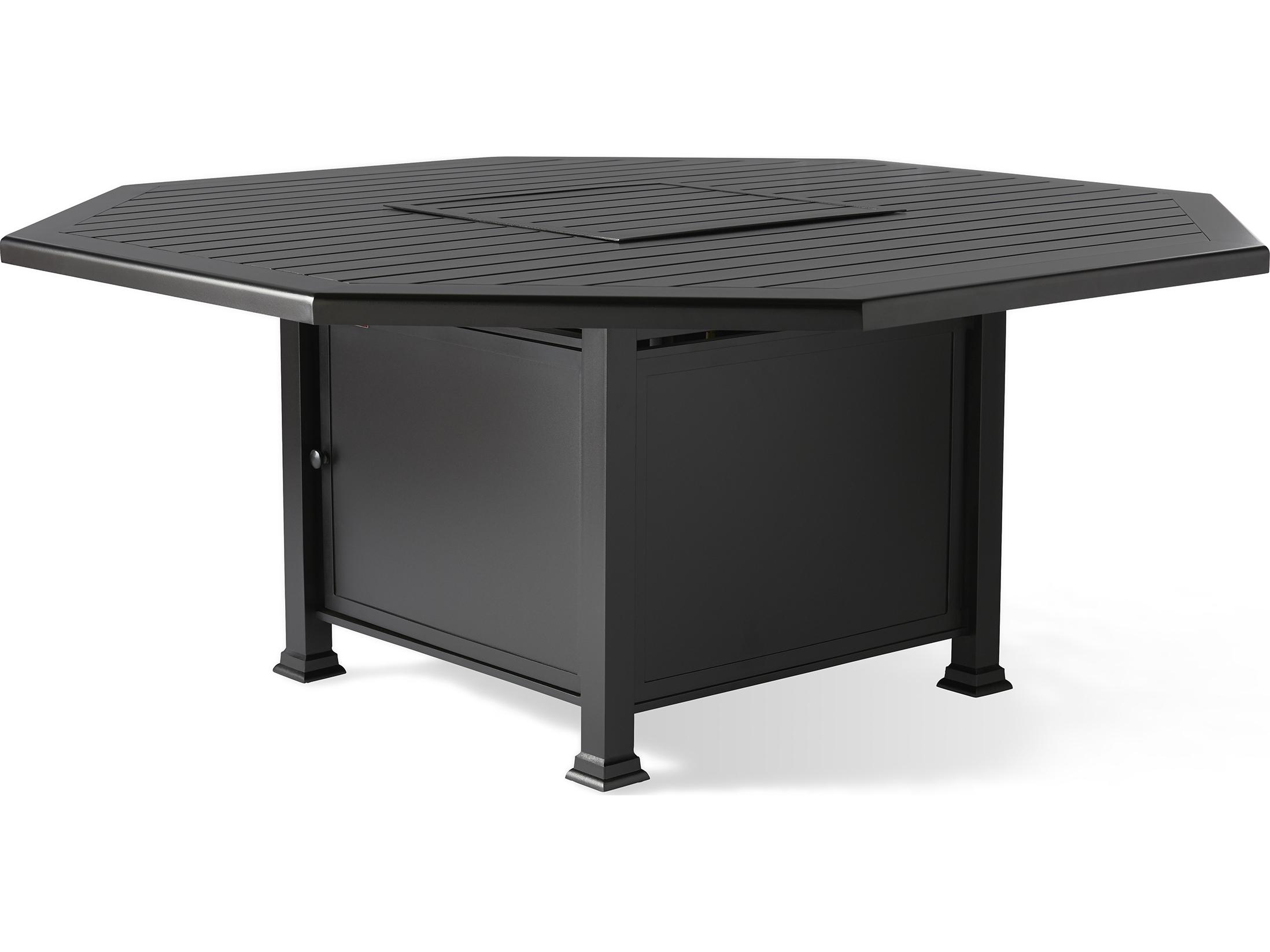 Mallin Pasa Robles Outdoor Patio Fire Pit Tables F-top Aluminum Octagon Outdoor Patio Fire Pit Table