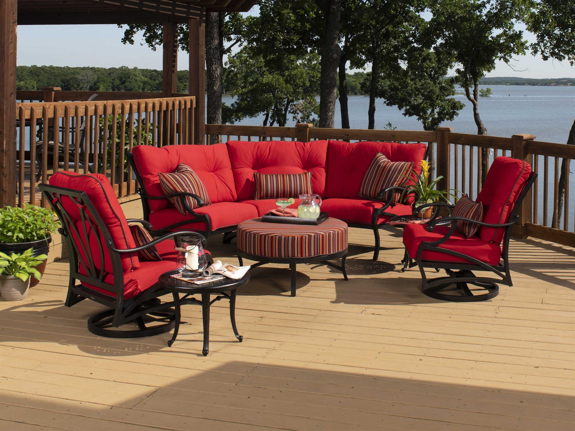 Mallin Volare Cushion Cast Aluminum Outdoor Patio Lounge Set