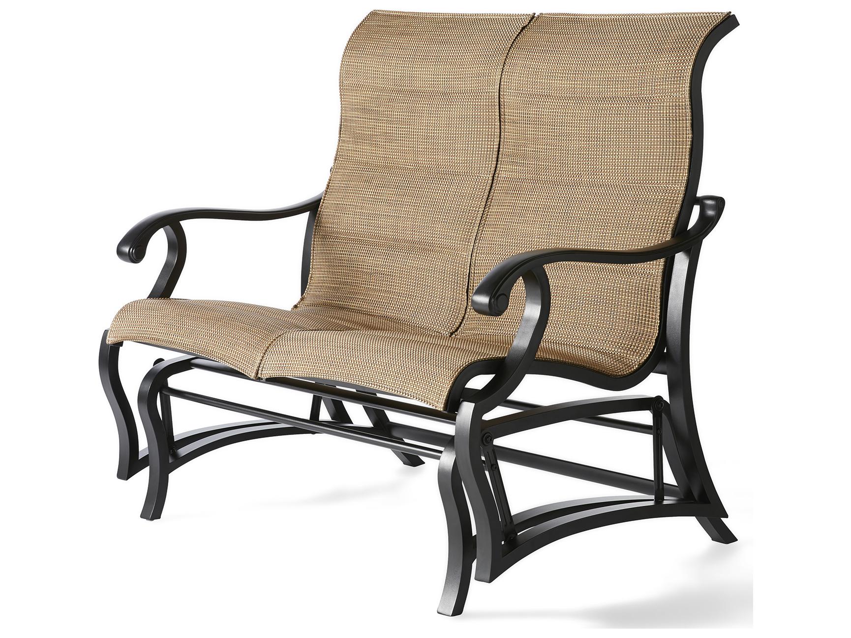 Mallin Volare Padded Sling Cast Aluminum Outdoor Patio Loveseat