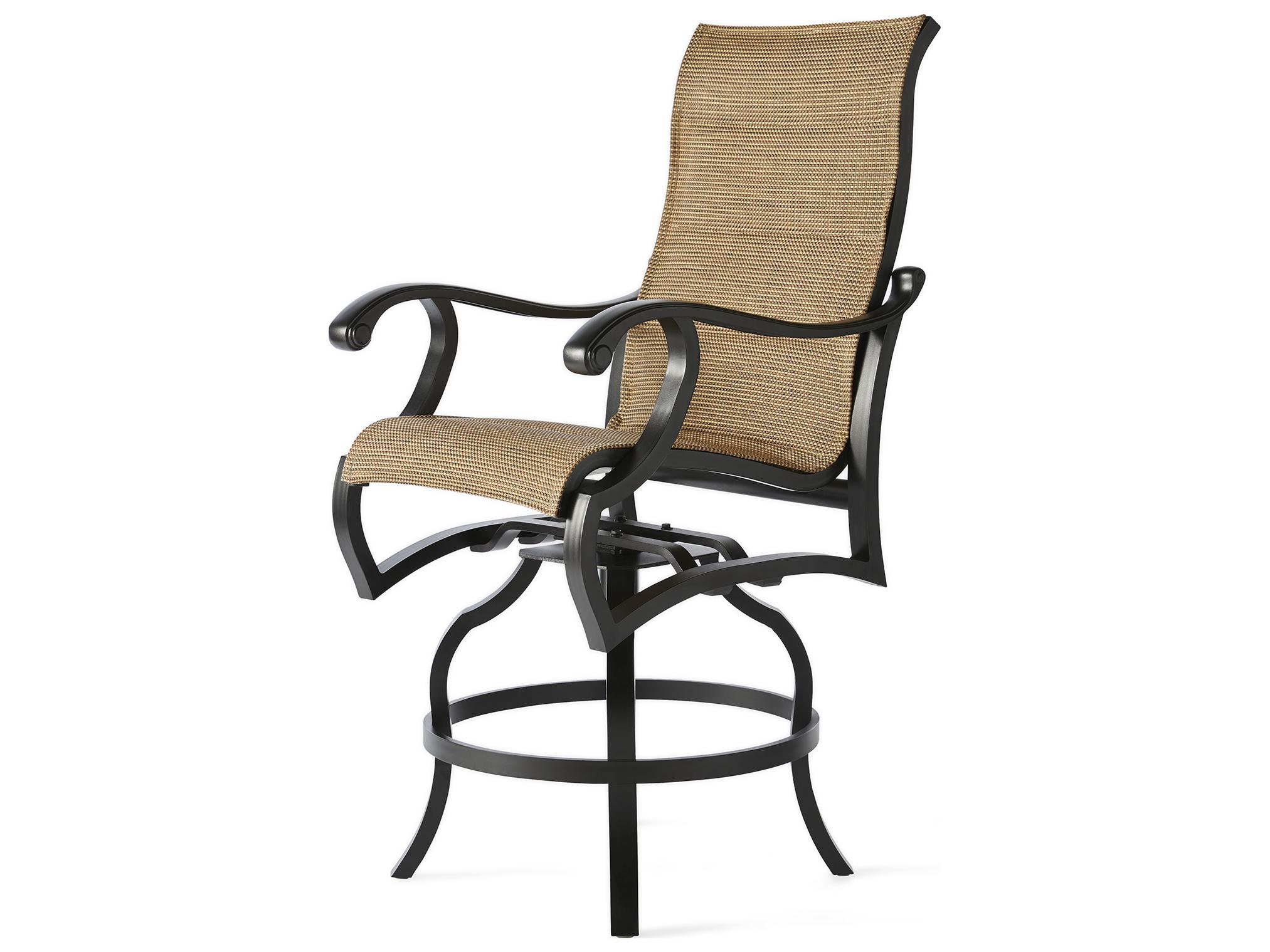 Mallin Volare Padded Sling Cast Aluminum Outdoor Counter Stool