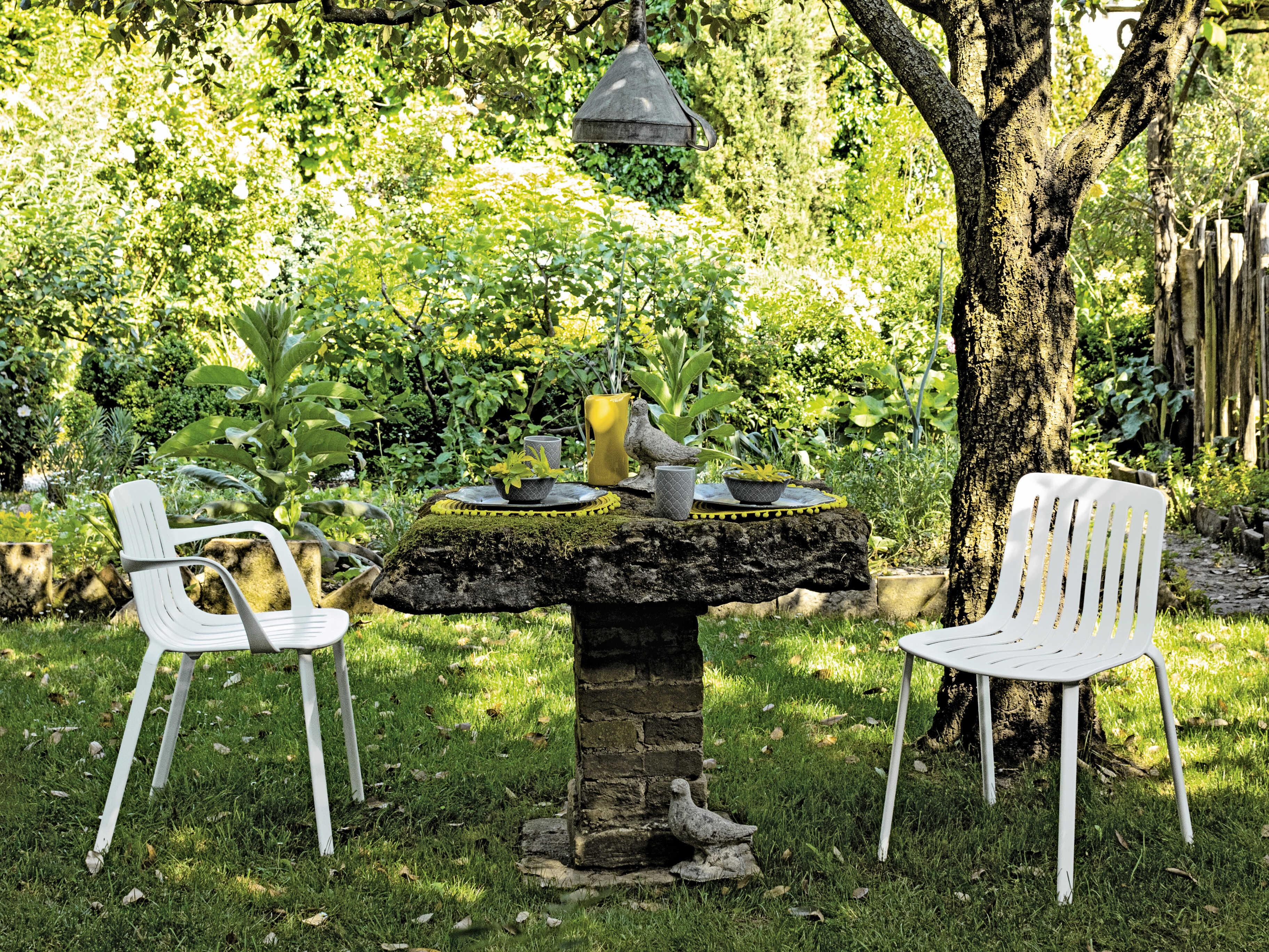 Magis Outdoor Plato White Aluminum Metal Dining Chair