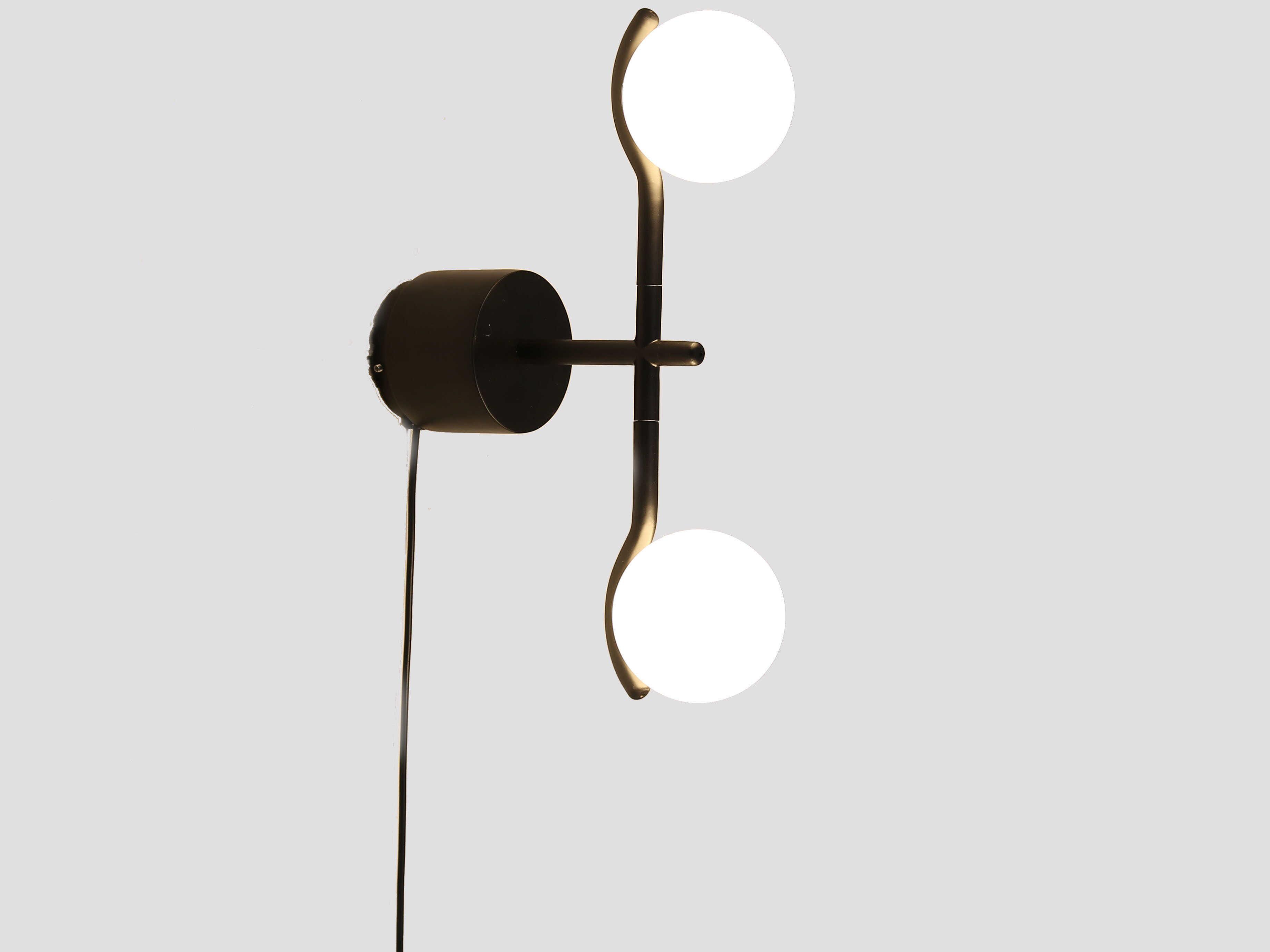 Mobital Pluto 2-Light Matte Black Wall Sconce