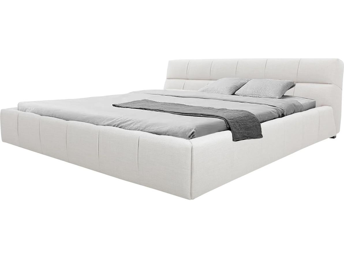 Mobital Bubble White Upholstered King Platform Bed