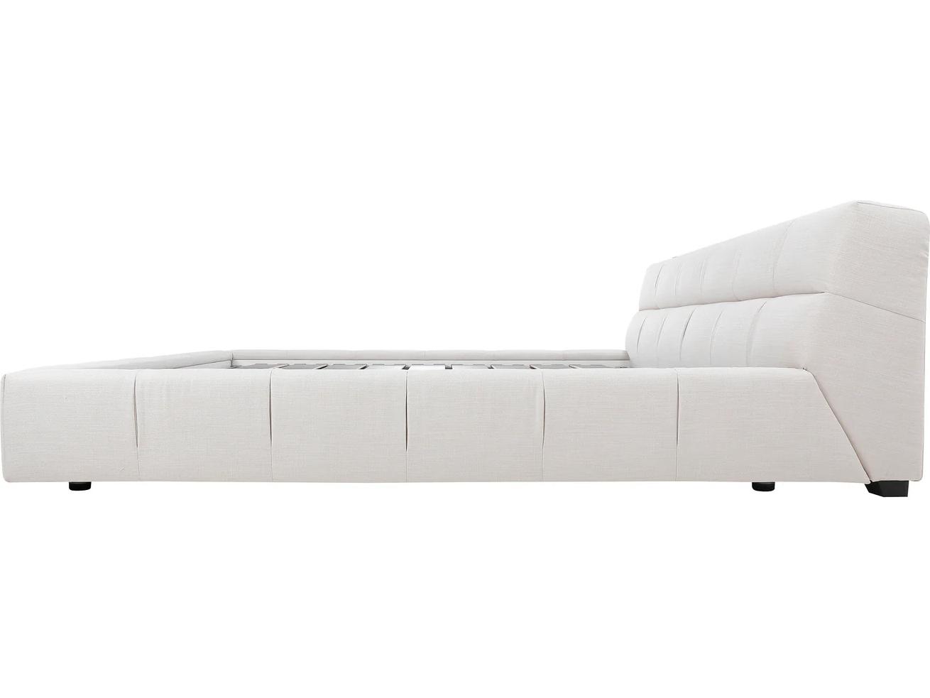 Mobital Bubble White Upholstered King Platform Bed