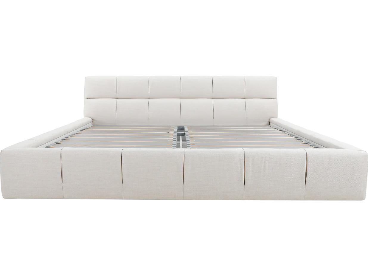 Mobital Bubble White Upholstered Queen Platform Bed