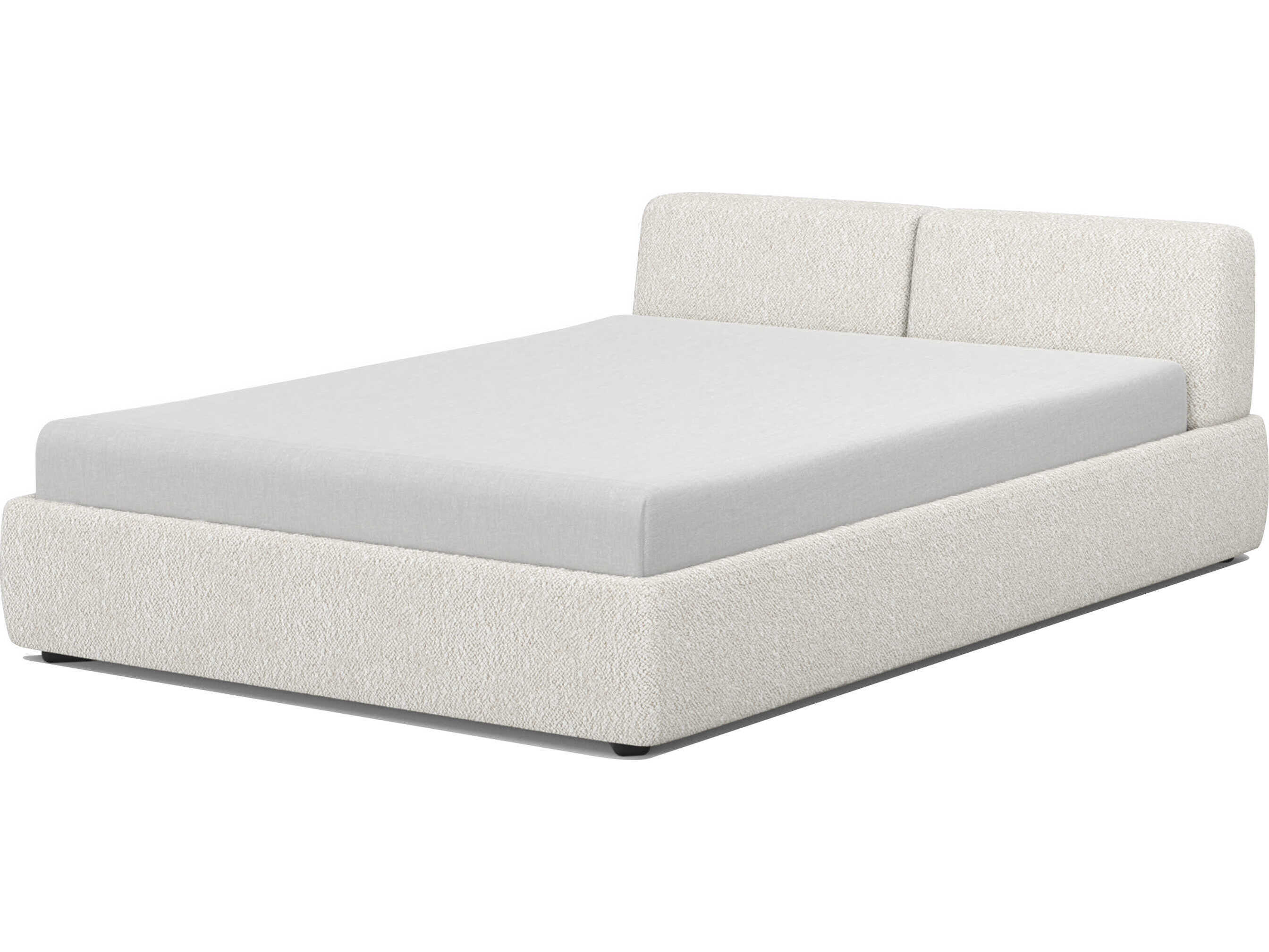 Mobital Cloud-9 Crme Boucle Gray Upholstered Queen Platform Bed