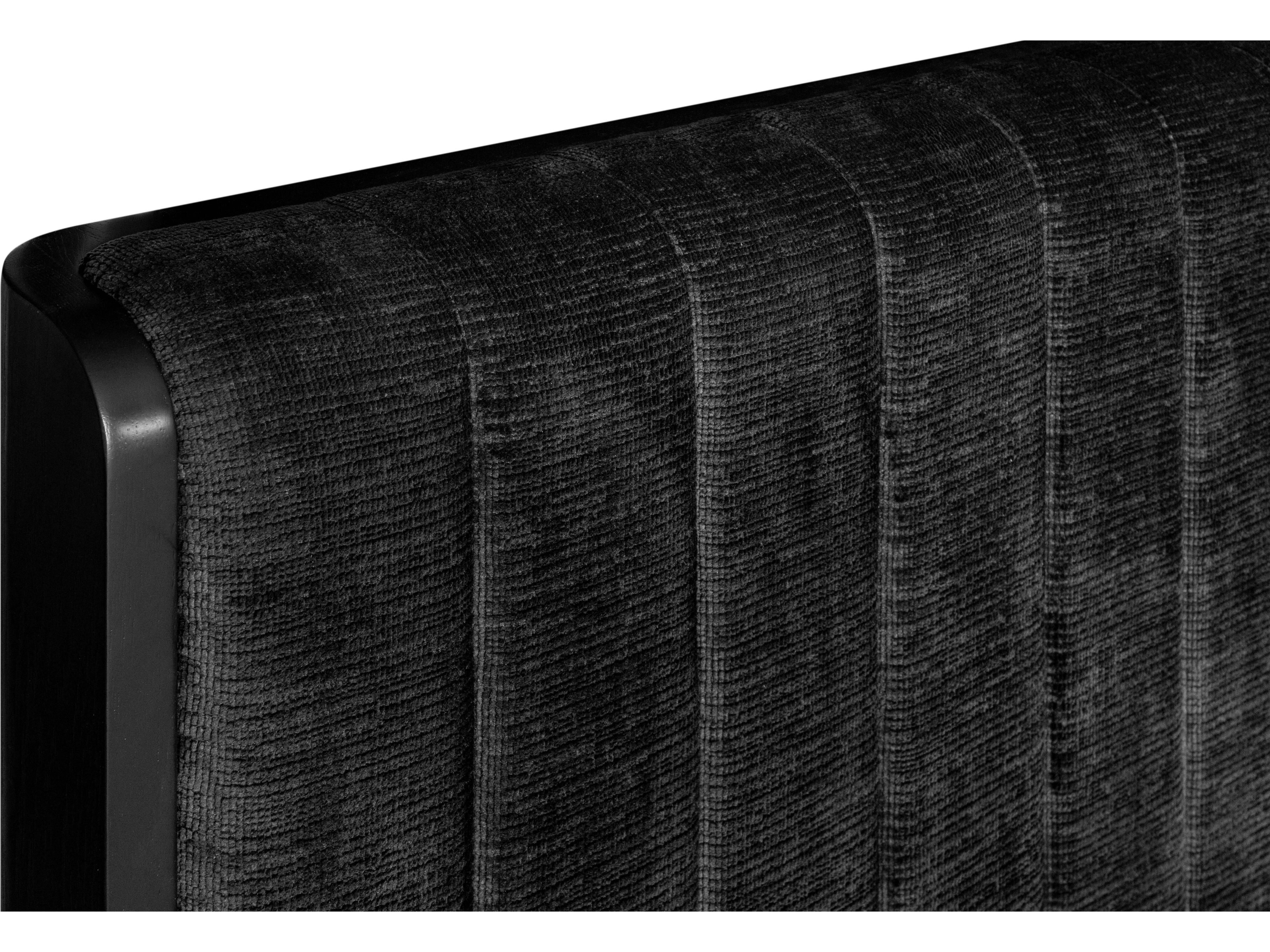 Mobital Nori Black Oak Wood Upholstered Queen Platform Bed