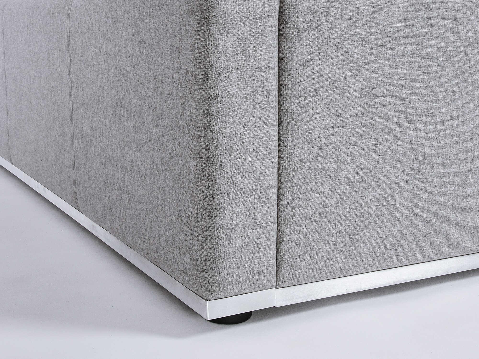 Mobital Reve Grey Pine Wood Upholstered King Platform Bed