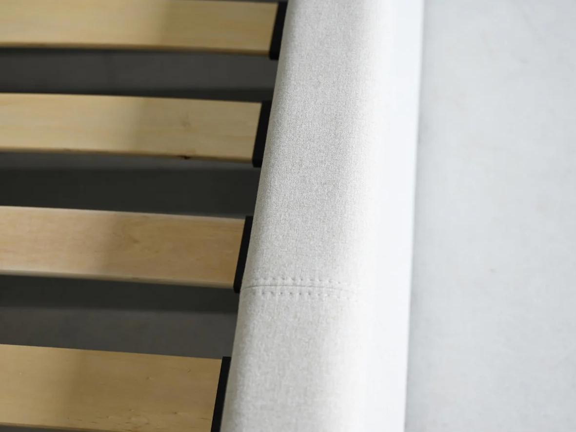 Mobital Reve Gray Pine Wood Upholstered Queen Platform Bed