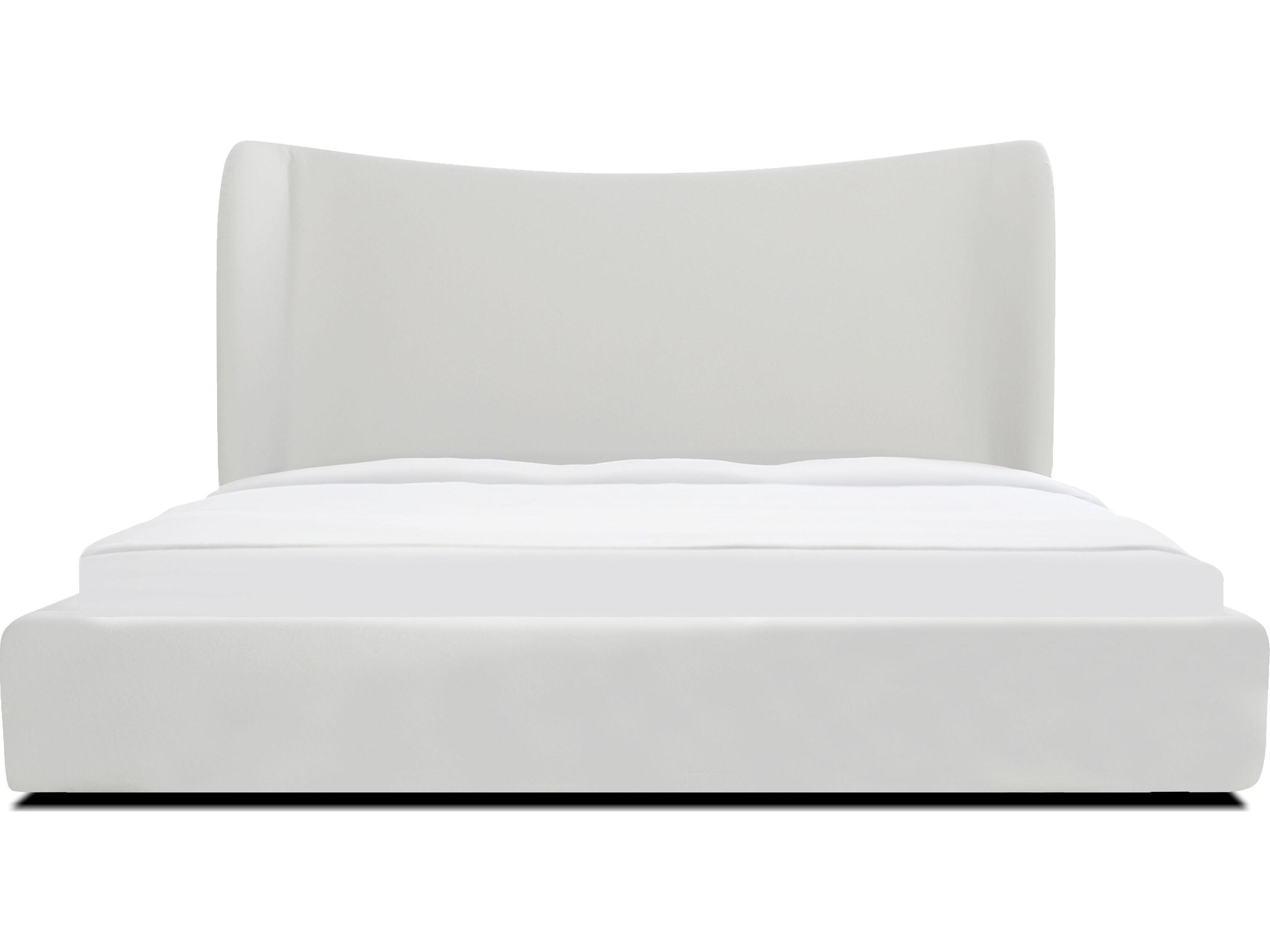 Mobital Rowe White Plywood Upholstered Queen Platform Bed