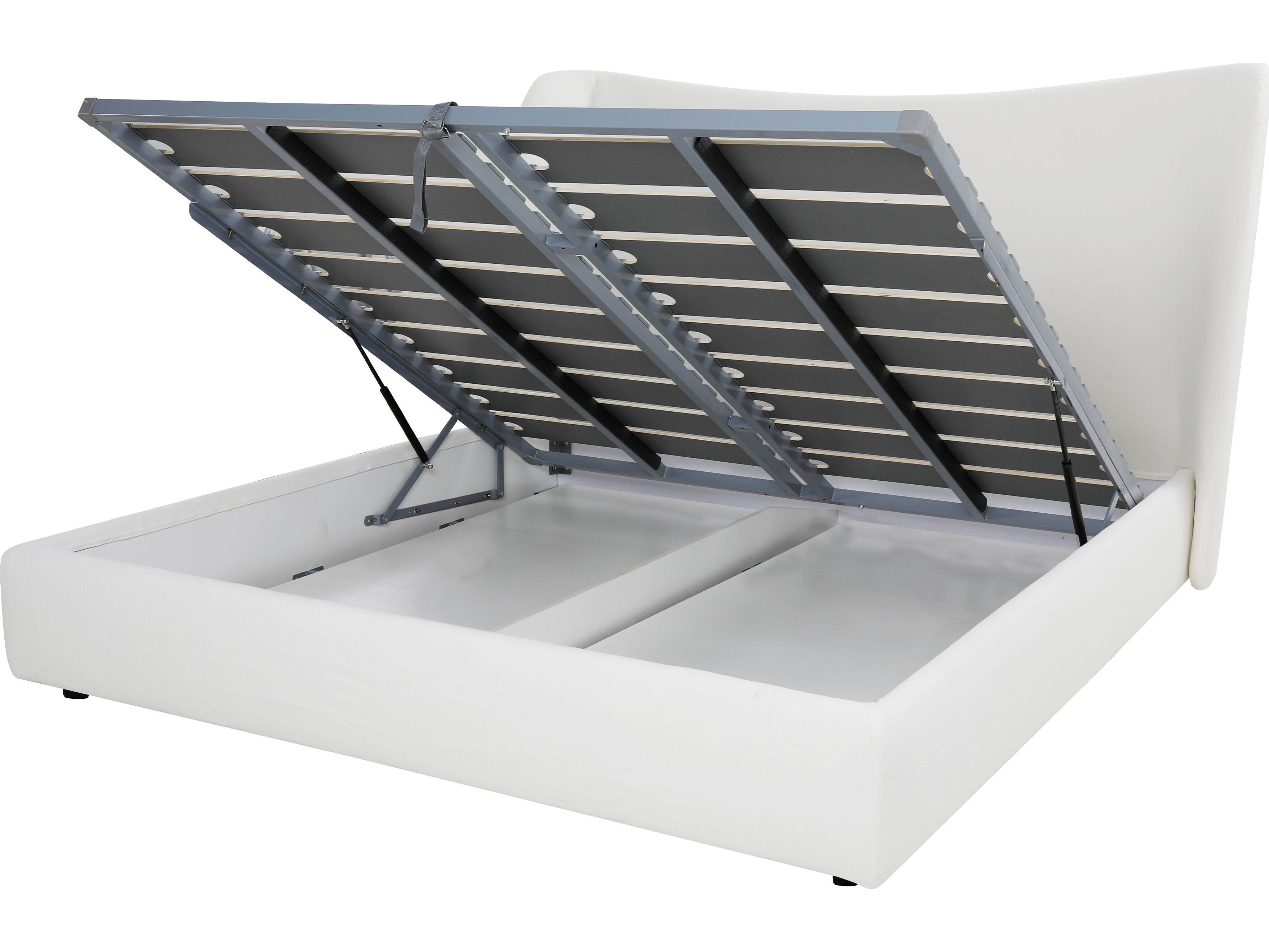 Mobital Rowe White Plywood Upholstered Queen Platform Bed