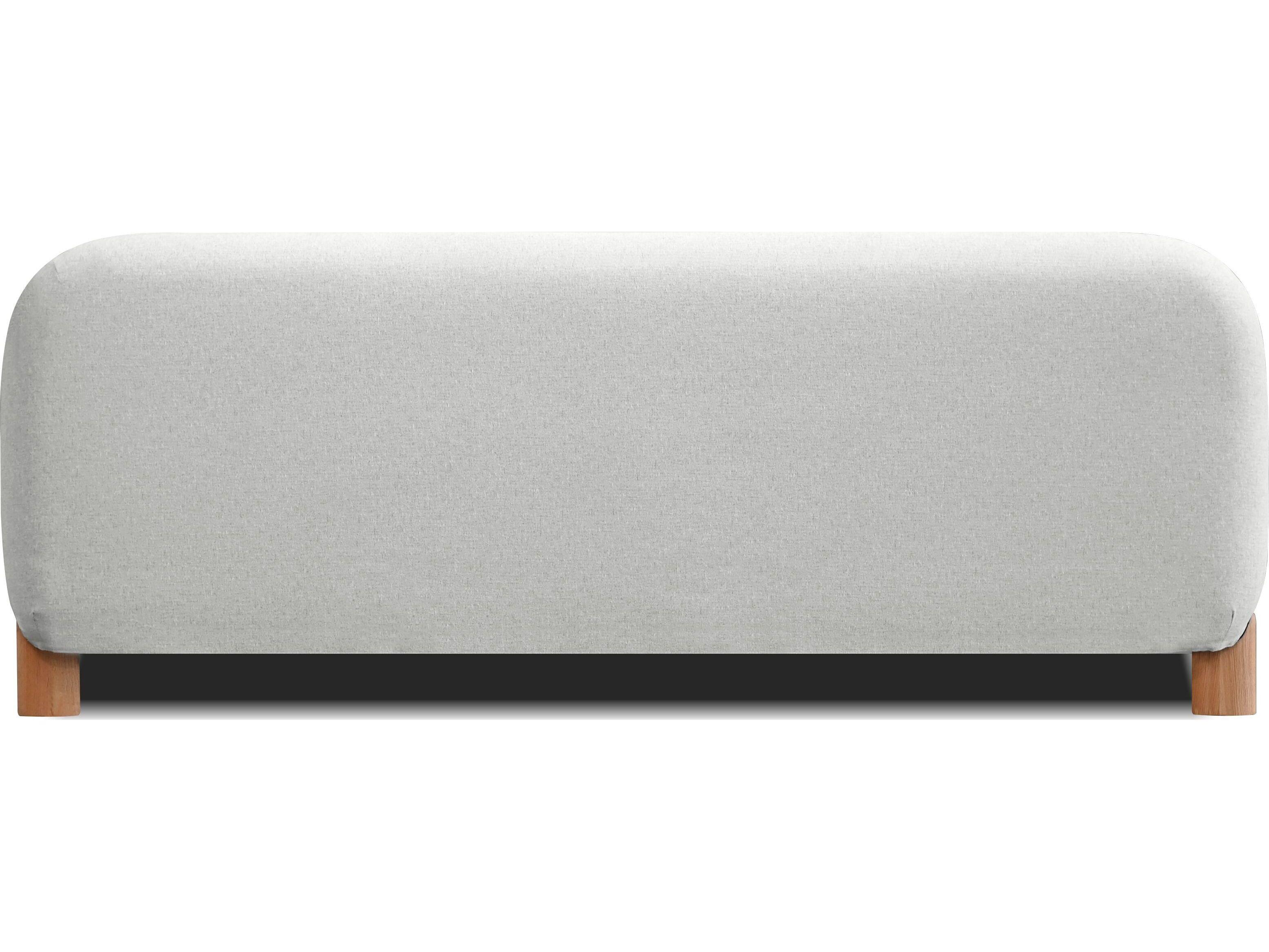 Mobital Rubble White Pine Wood Upholstered King Platform Bed