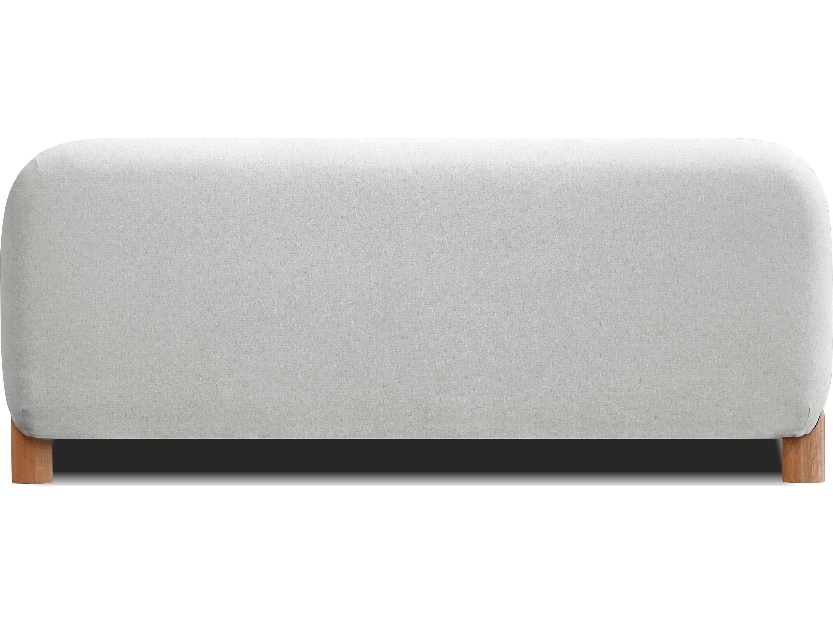 Mobital Rubble White Pine Wood Upholstered Queen Platform Bed