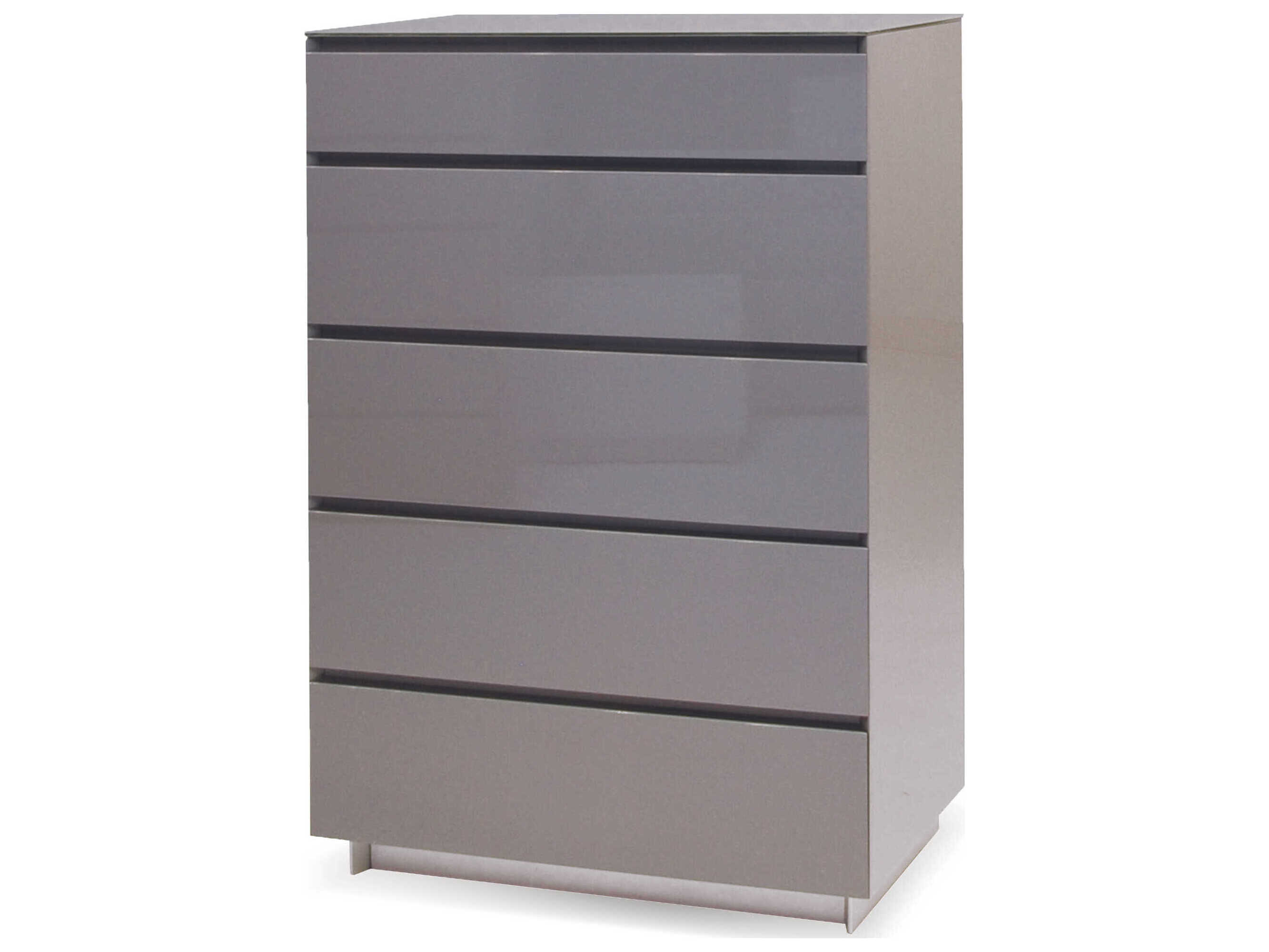 Mobital Savvy 5-Drawers High Gloss Light Grey Accent Chest