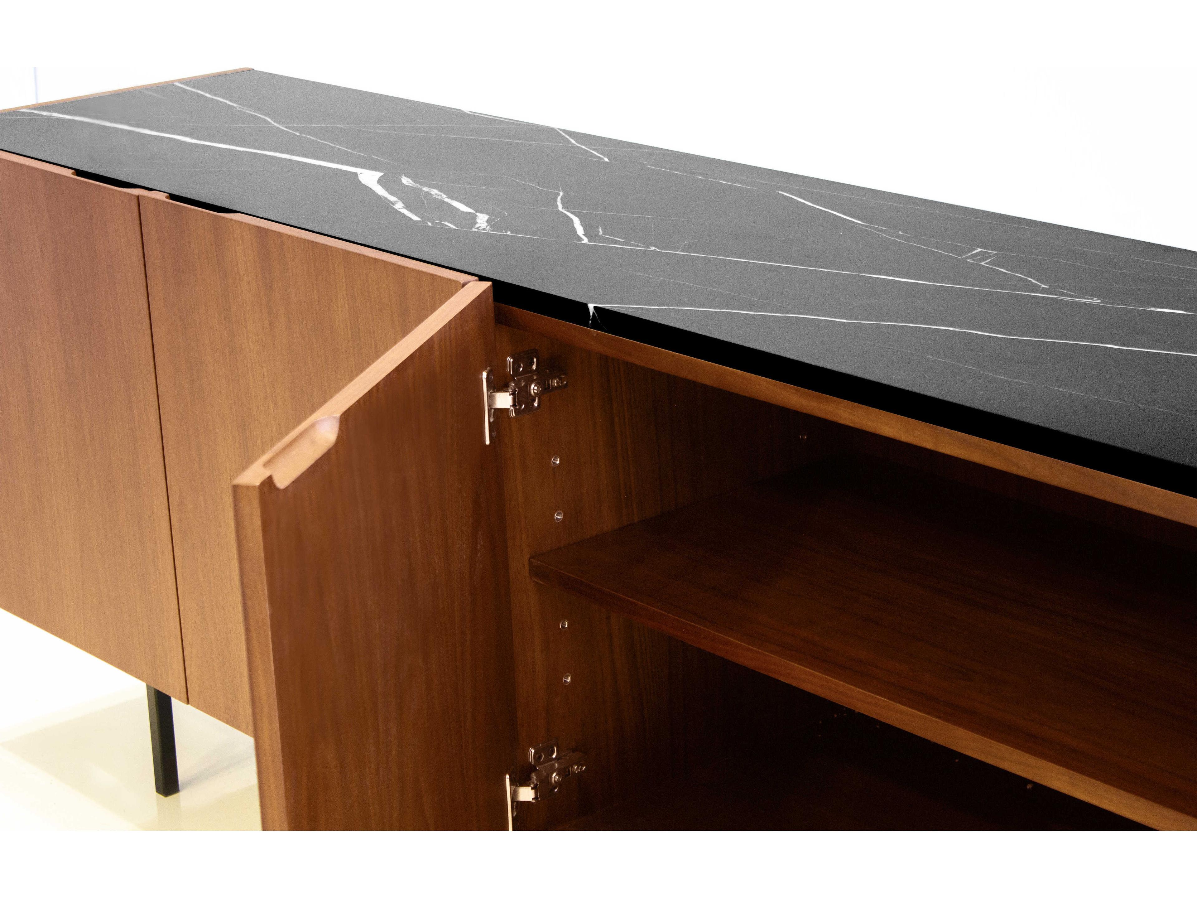 Mobital Calvin 79" Walnut Wood Black Brown Sideboard
