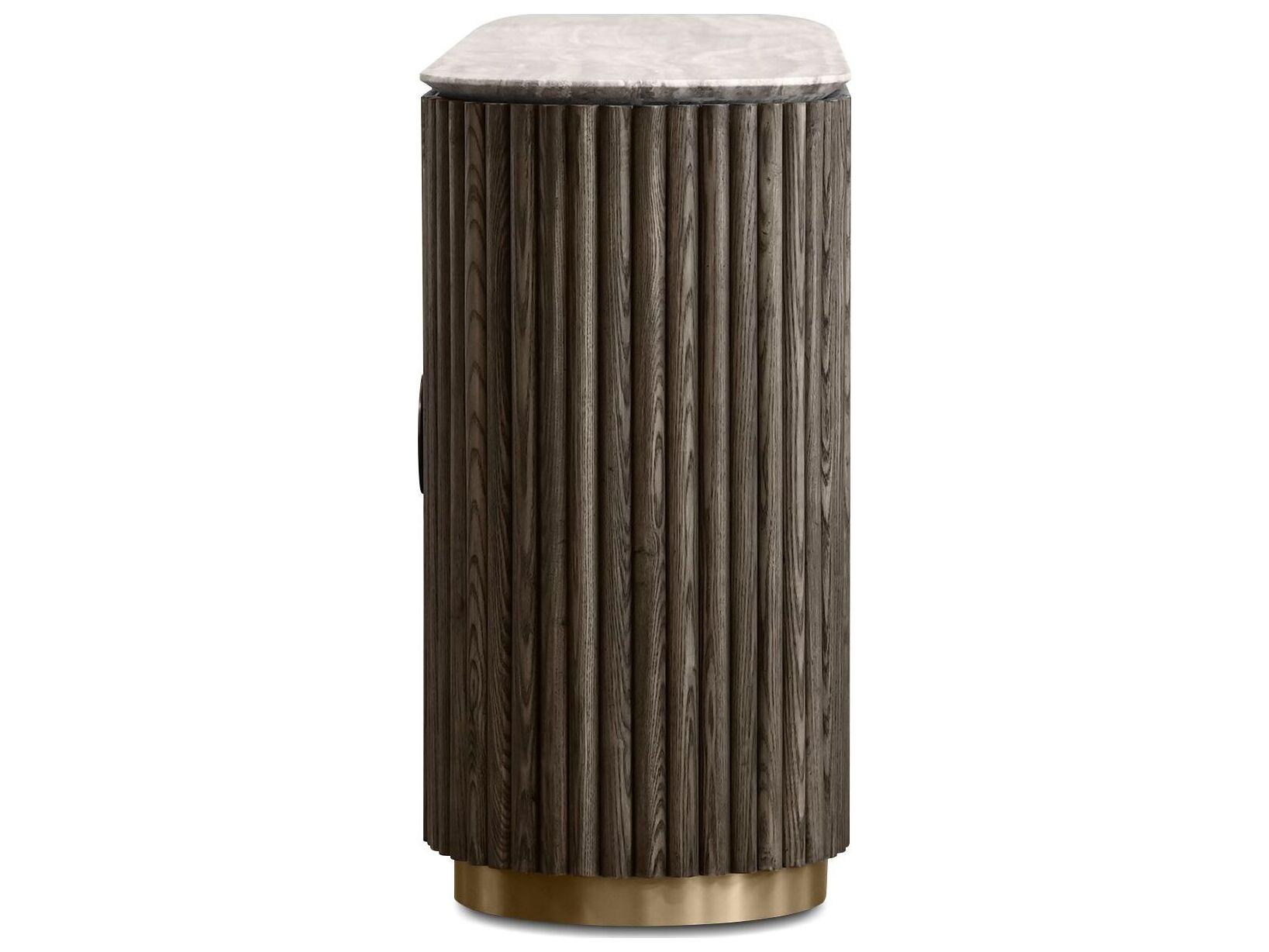 Mobital Koii 76" Ash Wood Silver Grey Travertine Sideboard