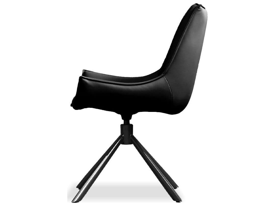 Mobital Giulia Black Leather Arm Dining Chair