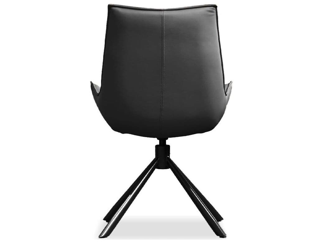 Mobital Giulia Black Leather Arm Dining Chair
