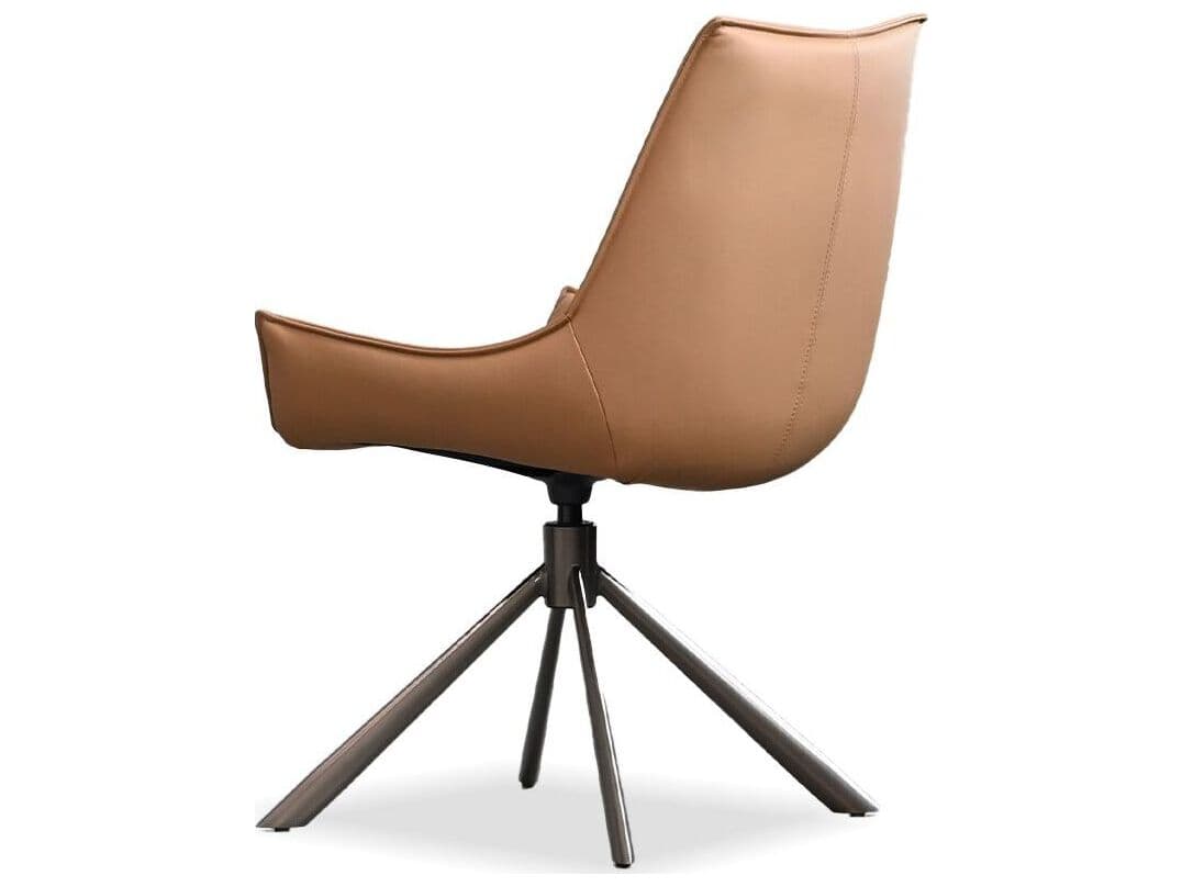 Mobital Giulia Brown Leather Arm Dining Chair