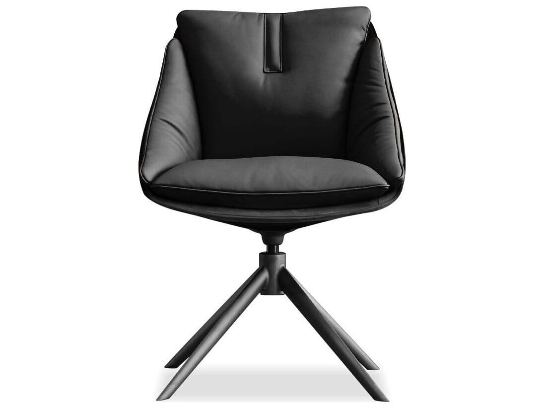 Mobital Huracan Black Faux Leather Armless Dining Chair