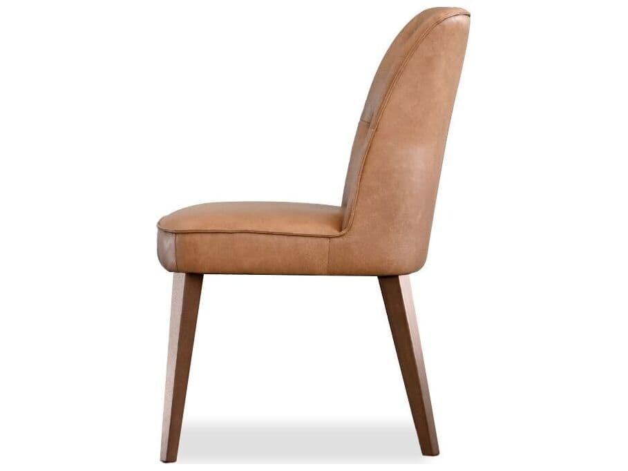 Mobital Roulette Brown Leather Armless Dining Chair