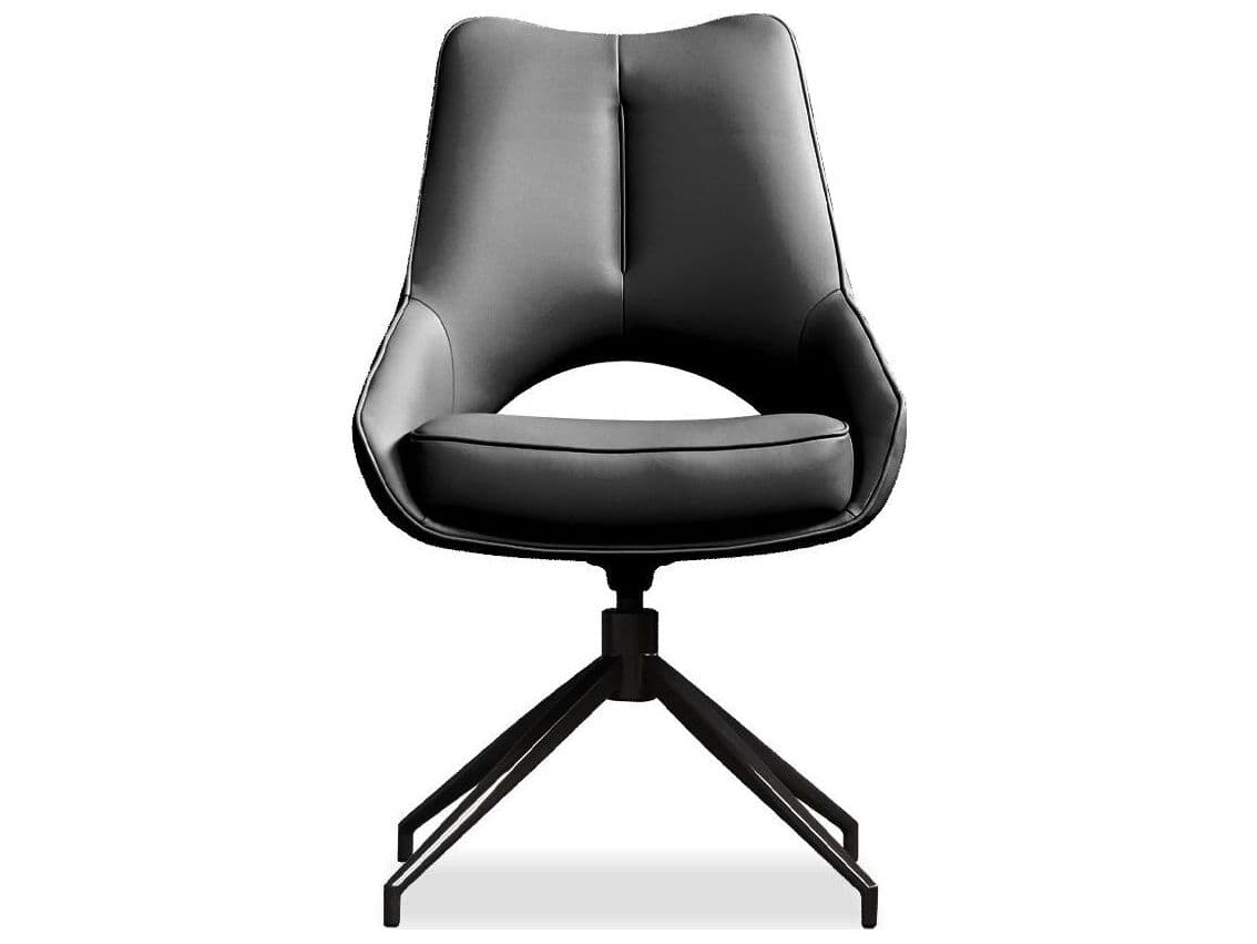 Mobital Sofia Black Faux Leather Arm Dining Chair