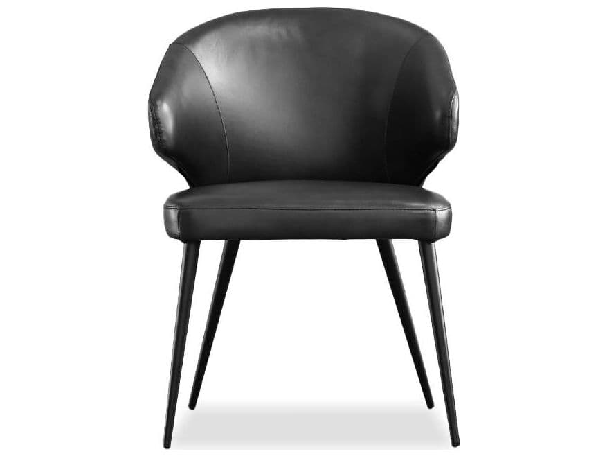 Mobital Stretto Black Leather Armless Dining Chair