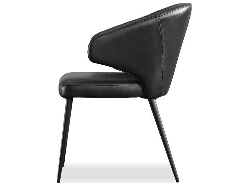 Mobital Stretto Black Leather Armless Dining Chair