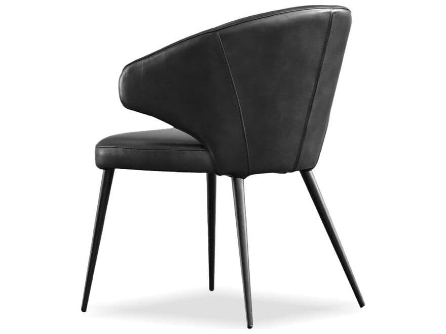 Mobital Stretto Black Leather Armless Dining Chair