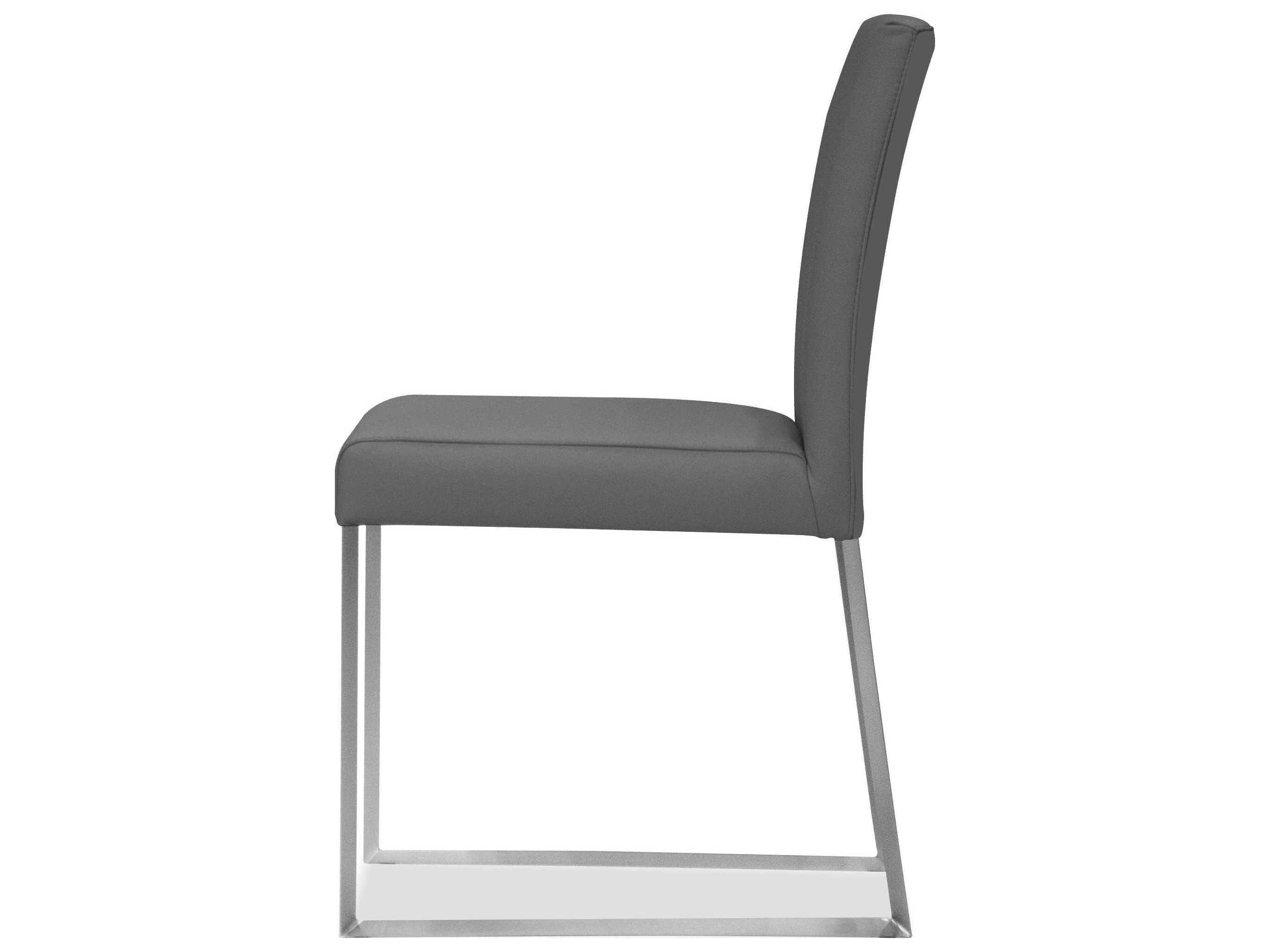 Mobital Tate Gray Leather Armless Dining Chair