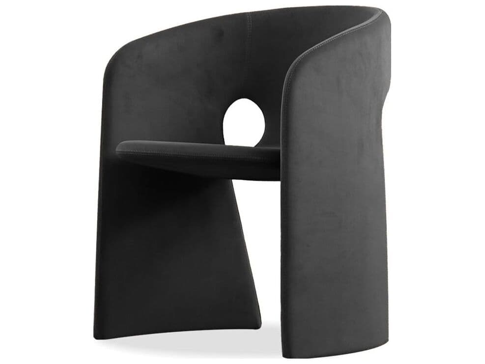Mobital Vera Black Upholstered Arm Dining Chair