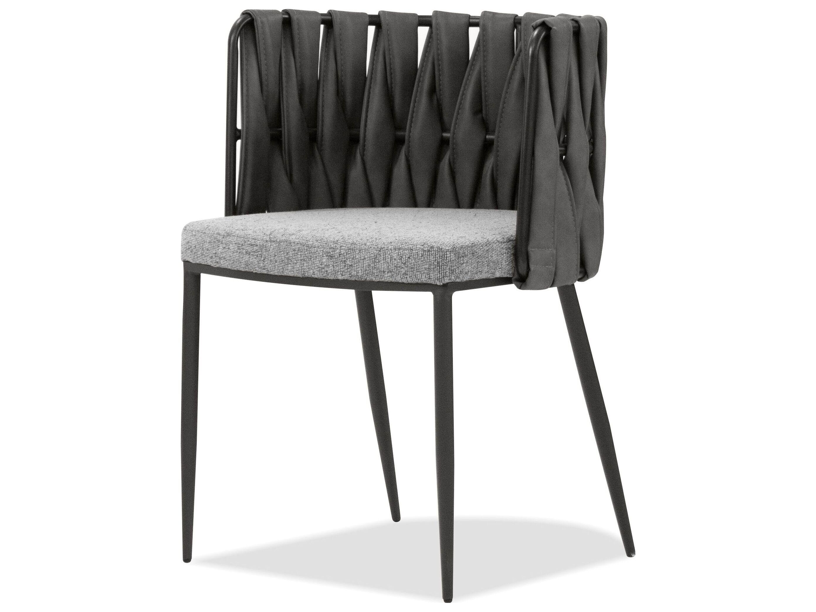Mobital Weaver Black Faux Leather Arm Dining Chair