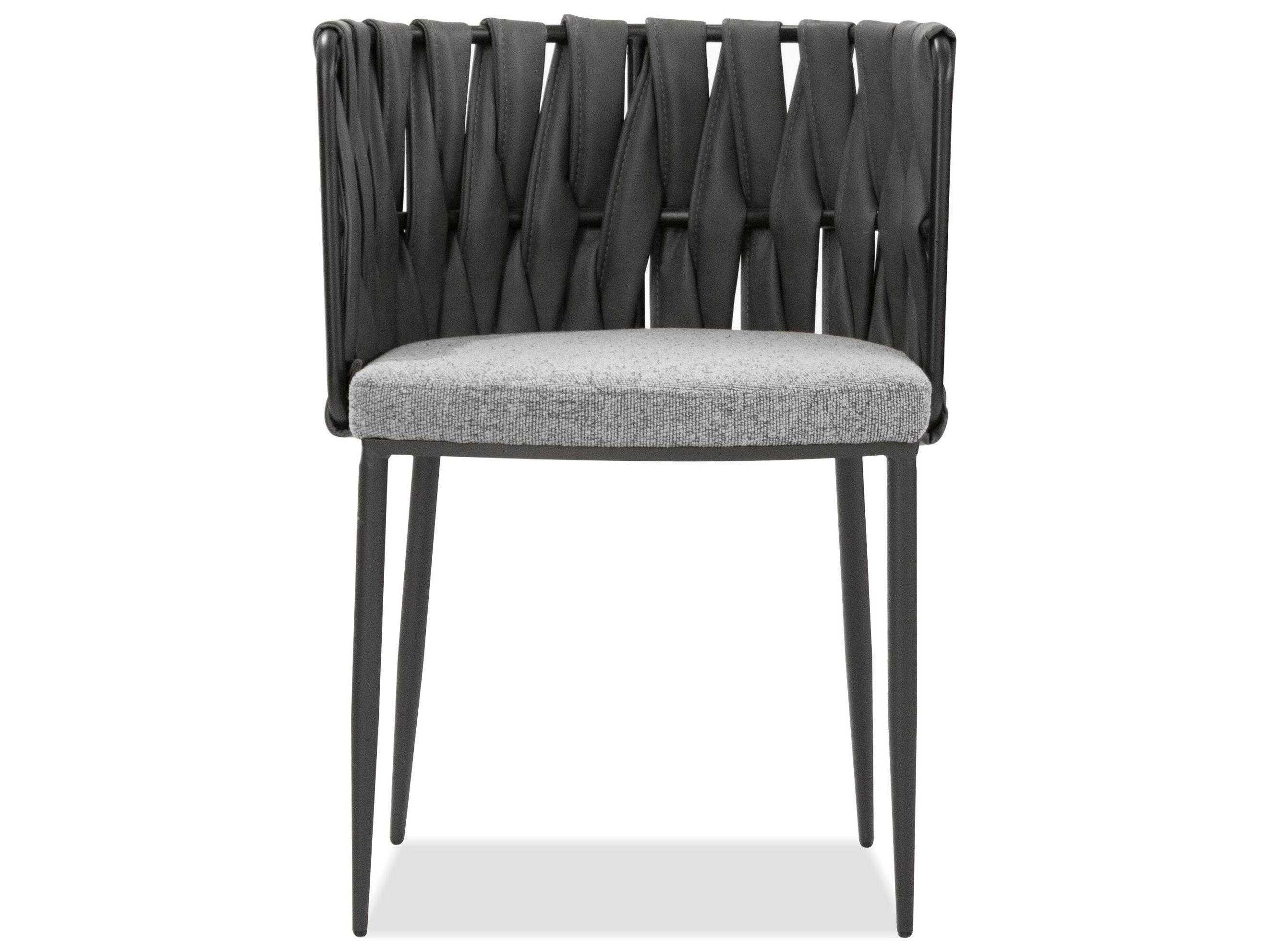 Mobital Weaver Black Faux Leather Arm Dining Chair