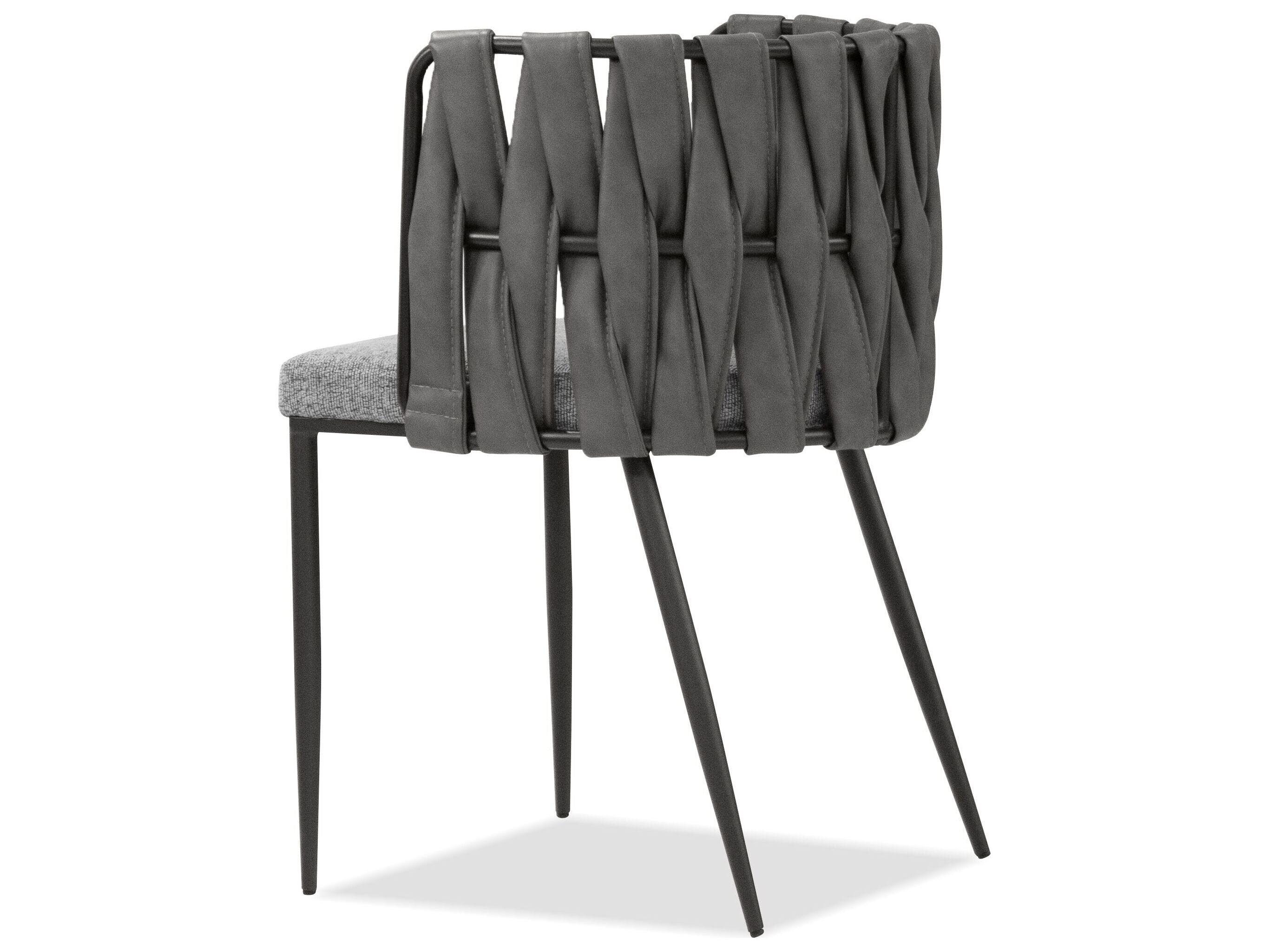 Mobital Weaver Black Faux Leather Arm Dining Chair