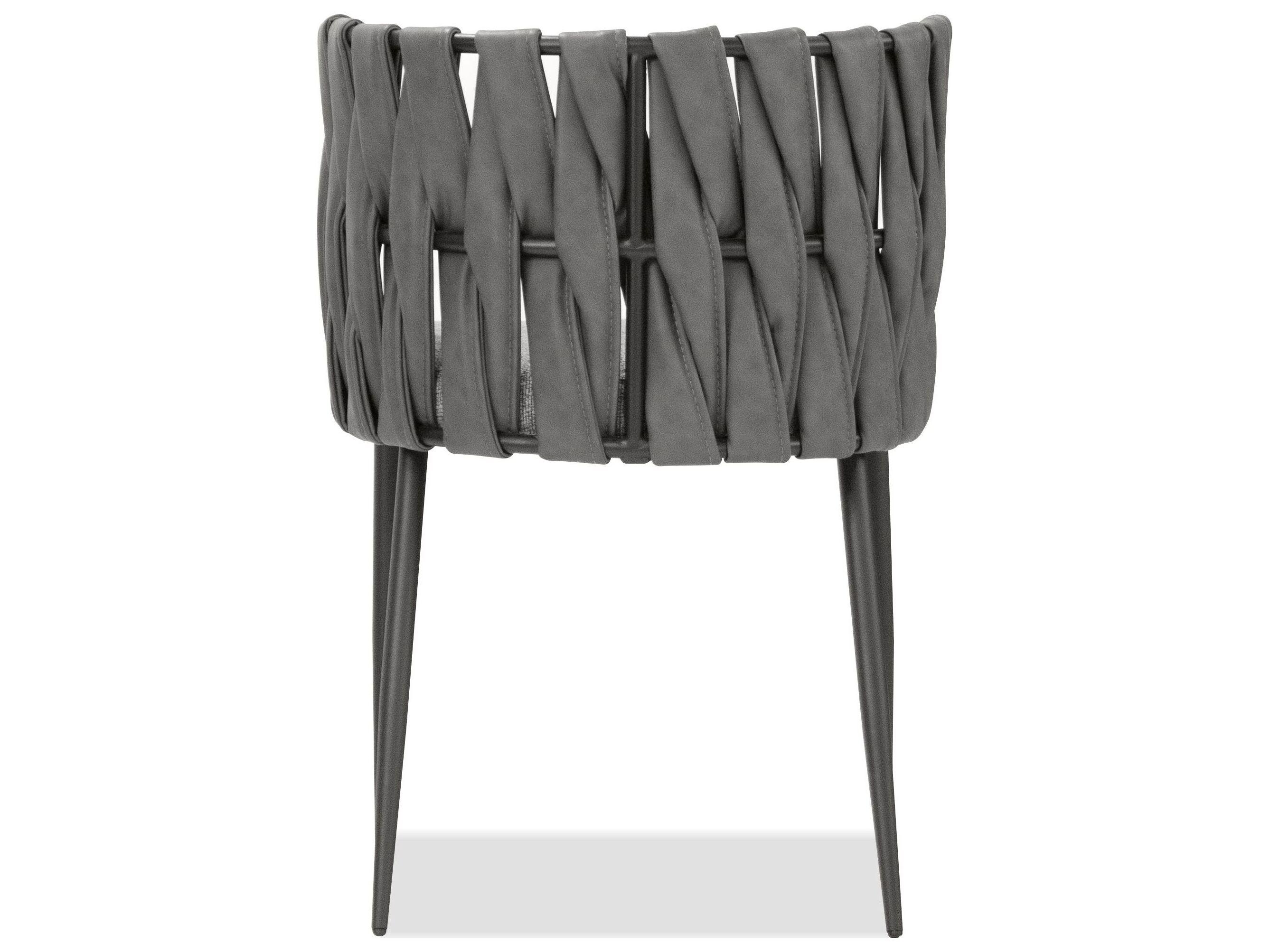 Mobital Weaver Black Faux Leather Arm Dining Chair