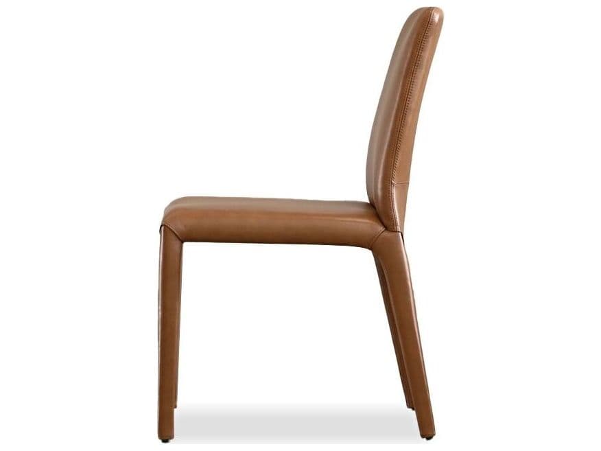 Mobital Zeg Brown Leather Armless Dining Chair