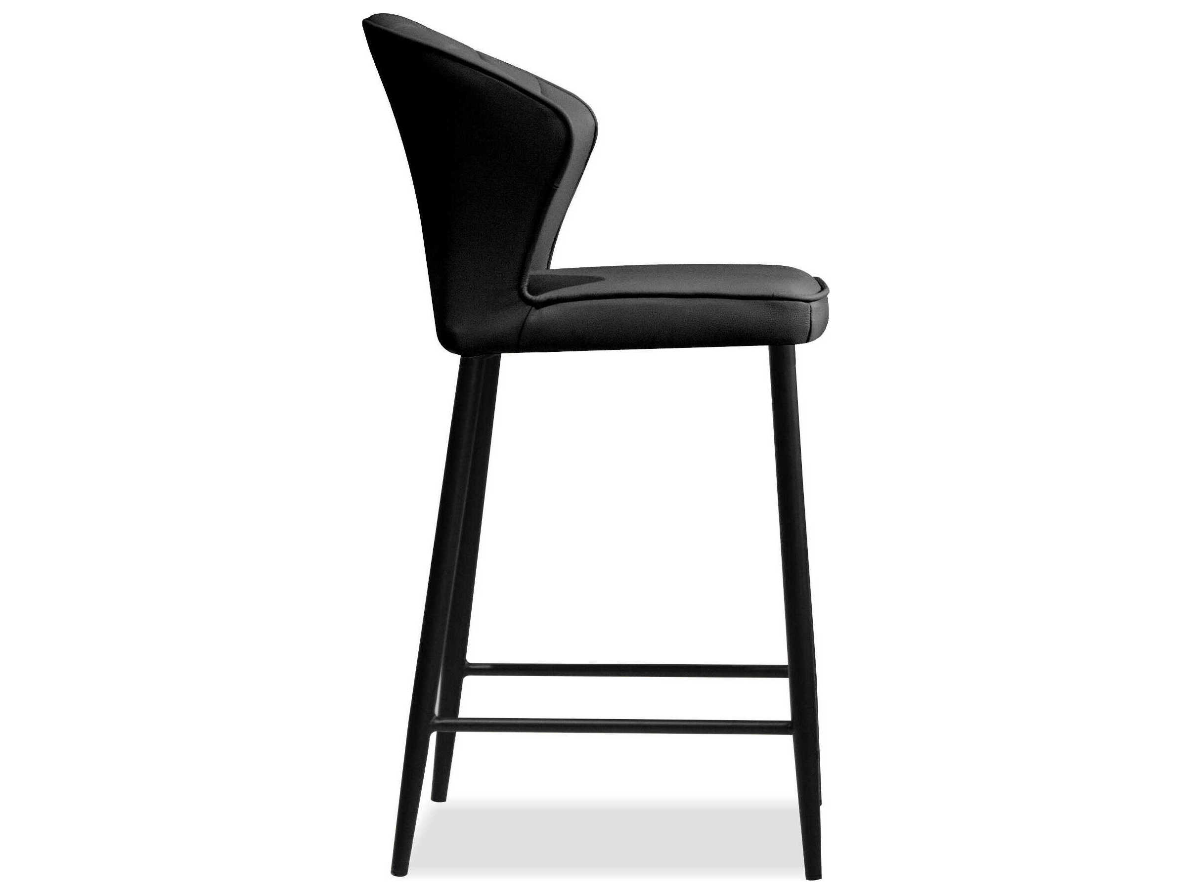 Mobital Ariel Black Leather Counter Stool