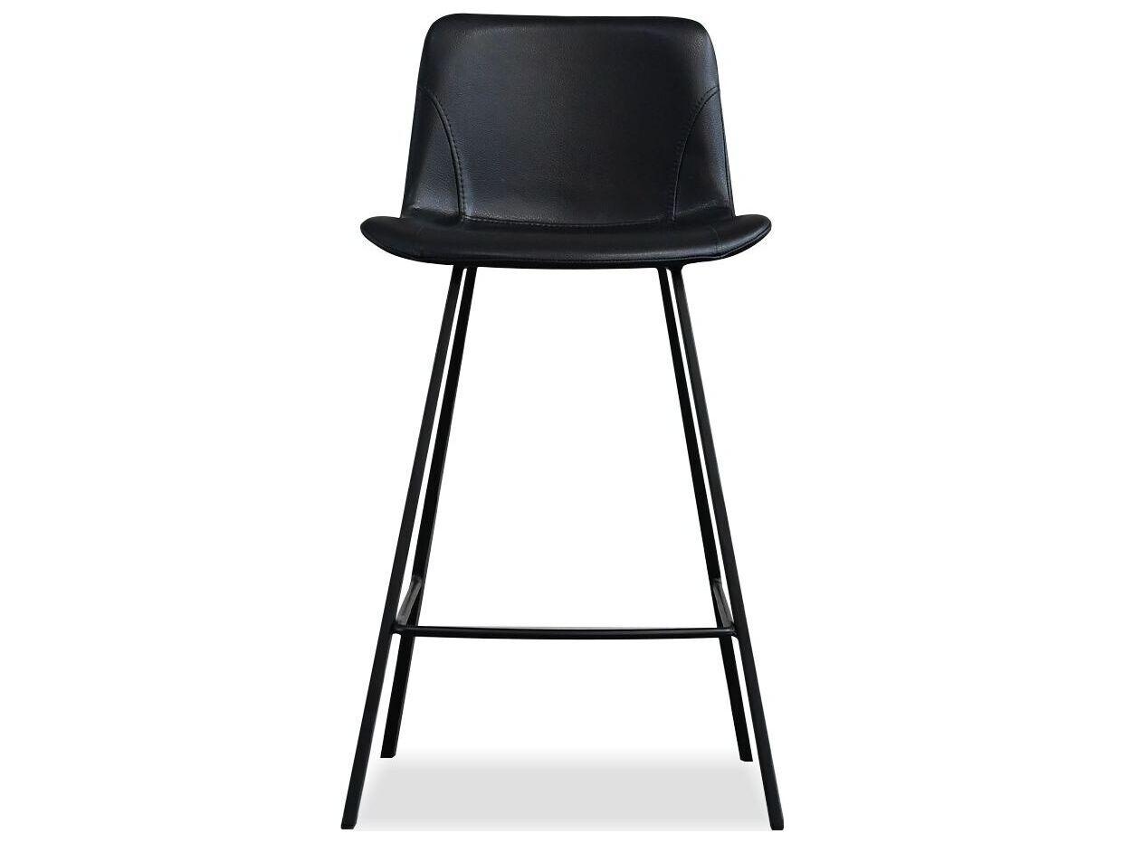 Mobital Billy Pebbled Black Leatherette Counter Stool Set of 2