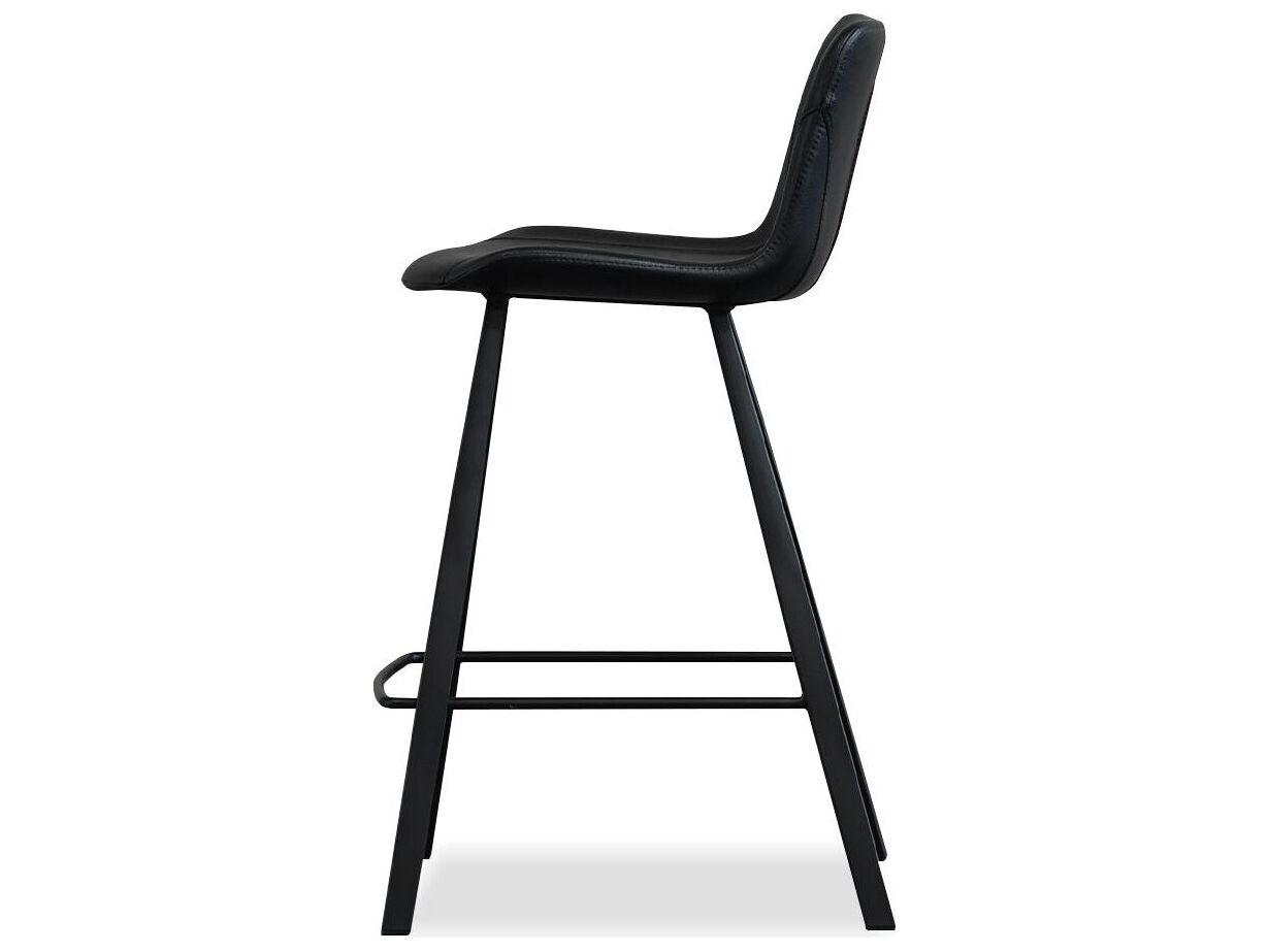 Mobital Billy Pebbled Black Leatherette Counter Stool Set of 2