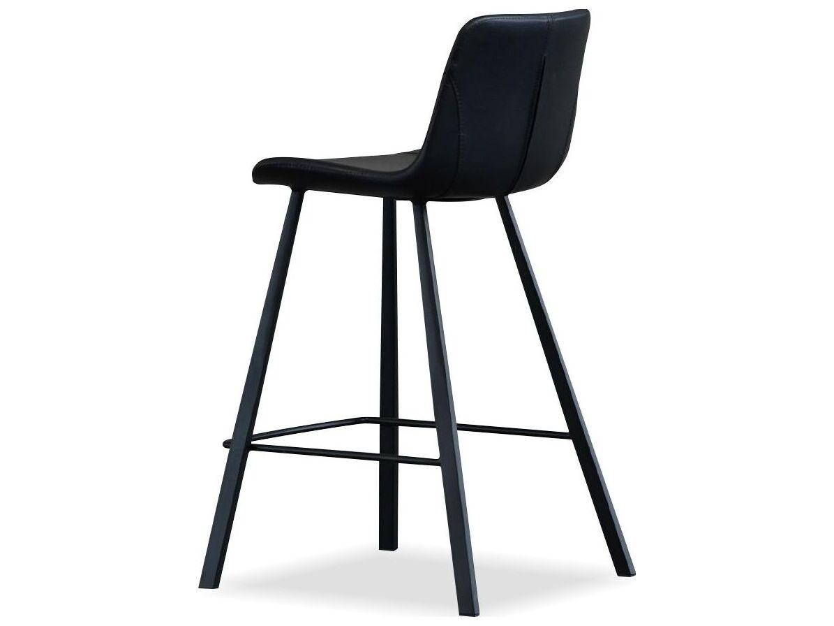 Mobital Billy Pebbled Black Leatherette Counter Stool Set of 2