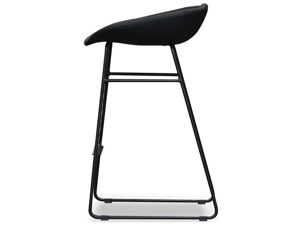 Mobital Rafa Pebbled Black Leatherette Faux Leather Counter Stool Set of 2