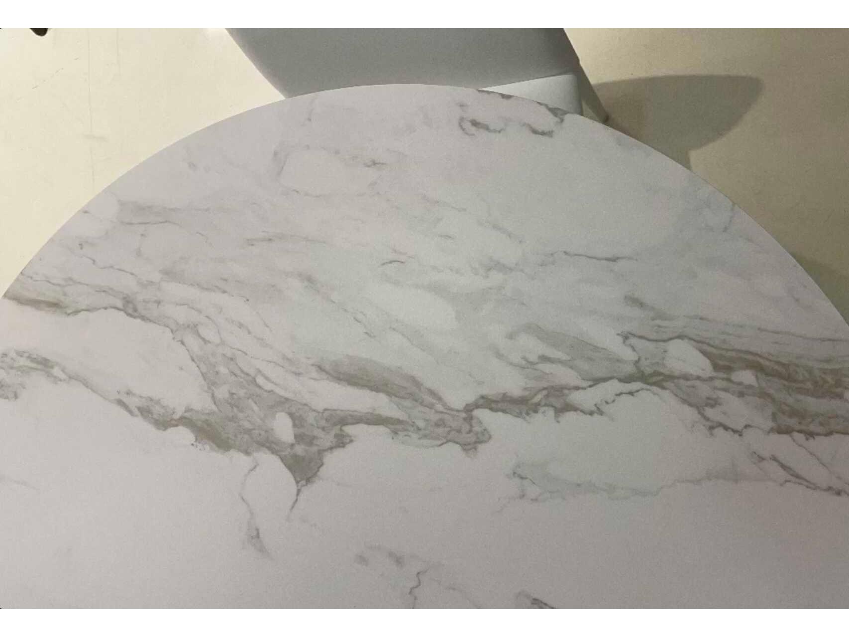 Mobital Baux Round Ceramic White Dining Table