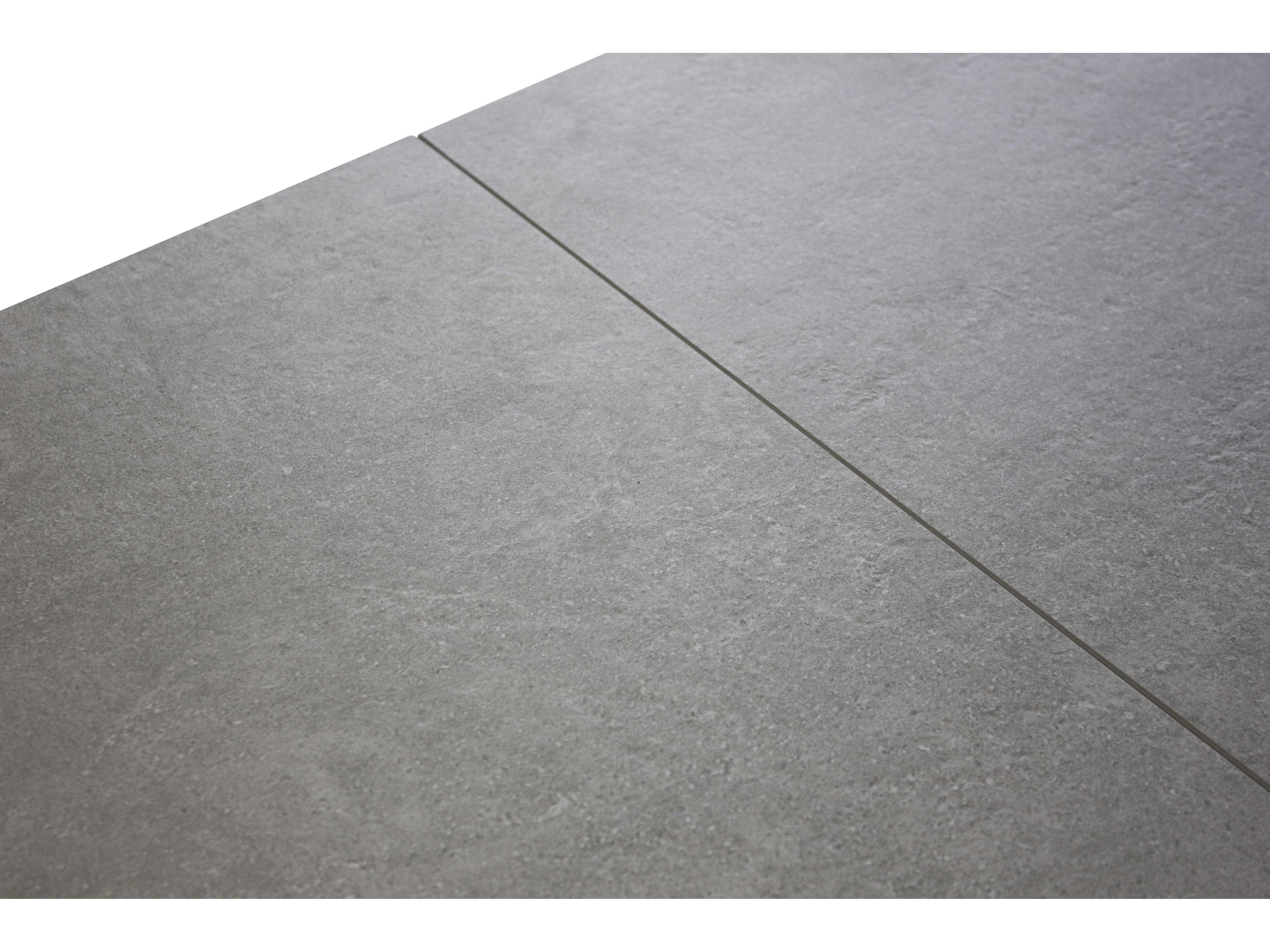 Mobital Casper Rectangular Ceramic Concrete Grey Black Dining Table