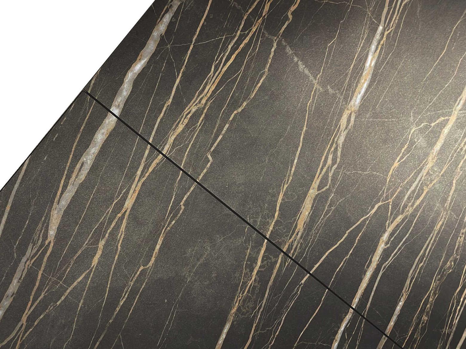 Mobital Century Rectangular Metal Noir Desir Ceramic Black Dining Table