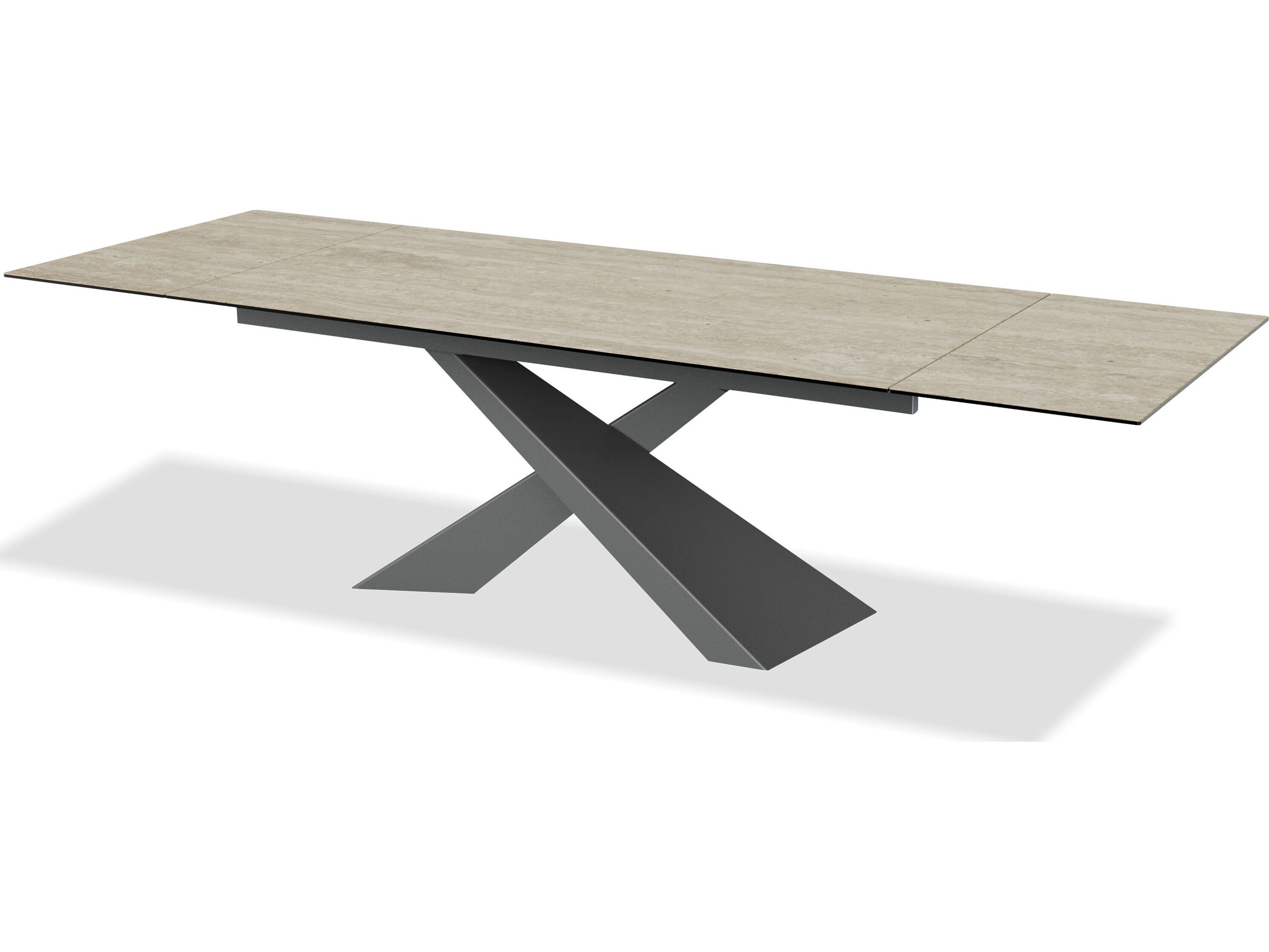 Mobital Century Rectangular Travertino Ceramic Top Dining Table
