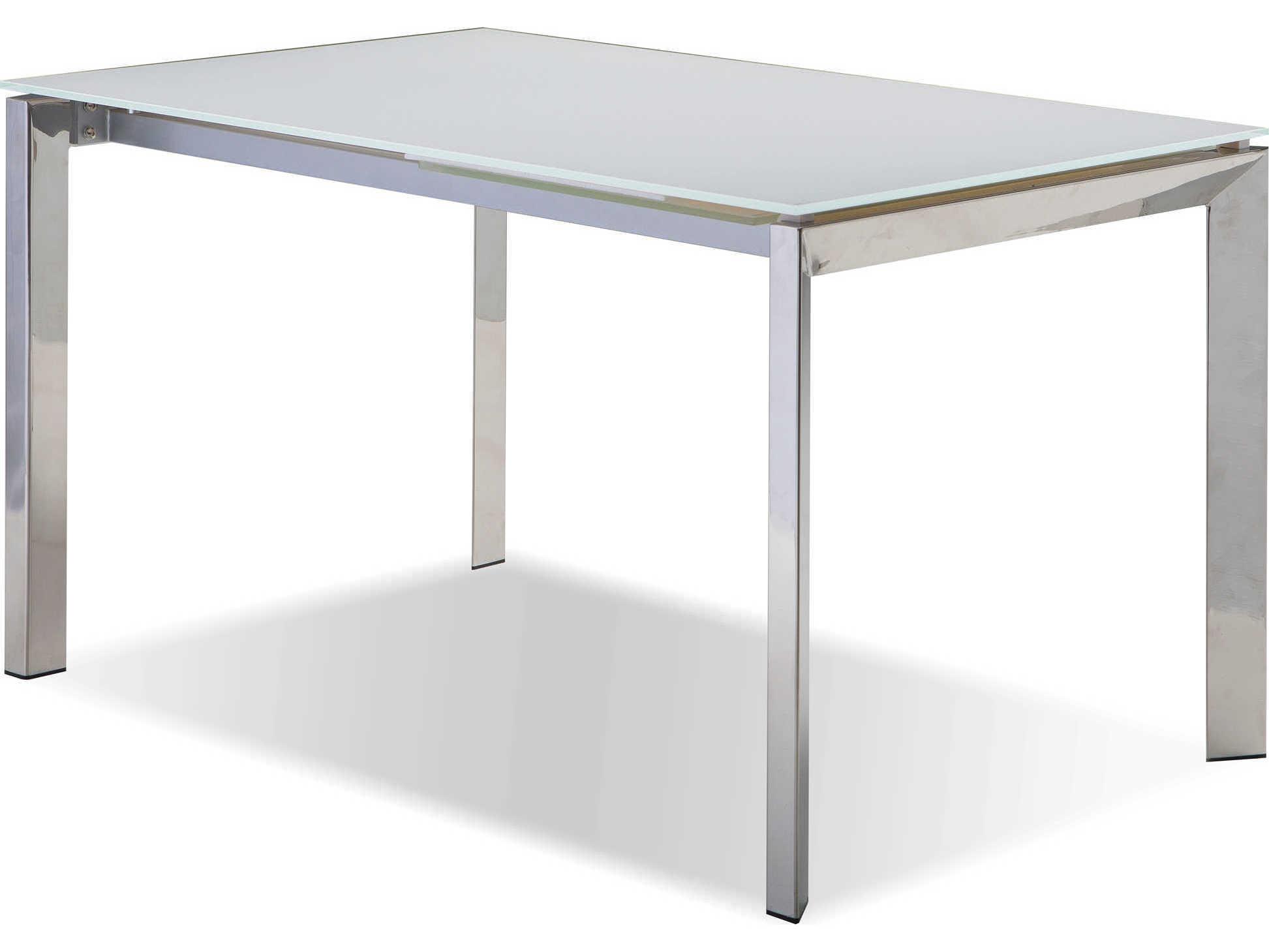 Mobital Ghost Rectangular Glass Pure White Dining Table