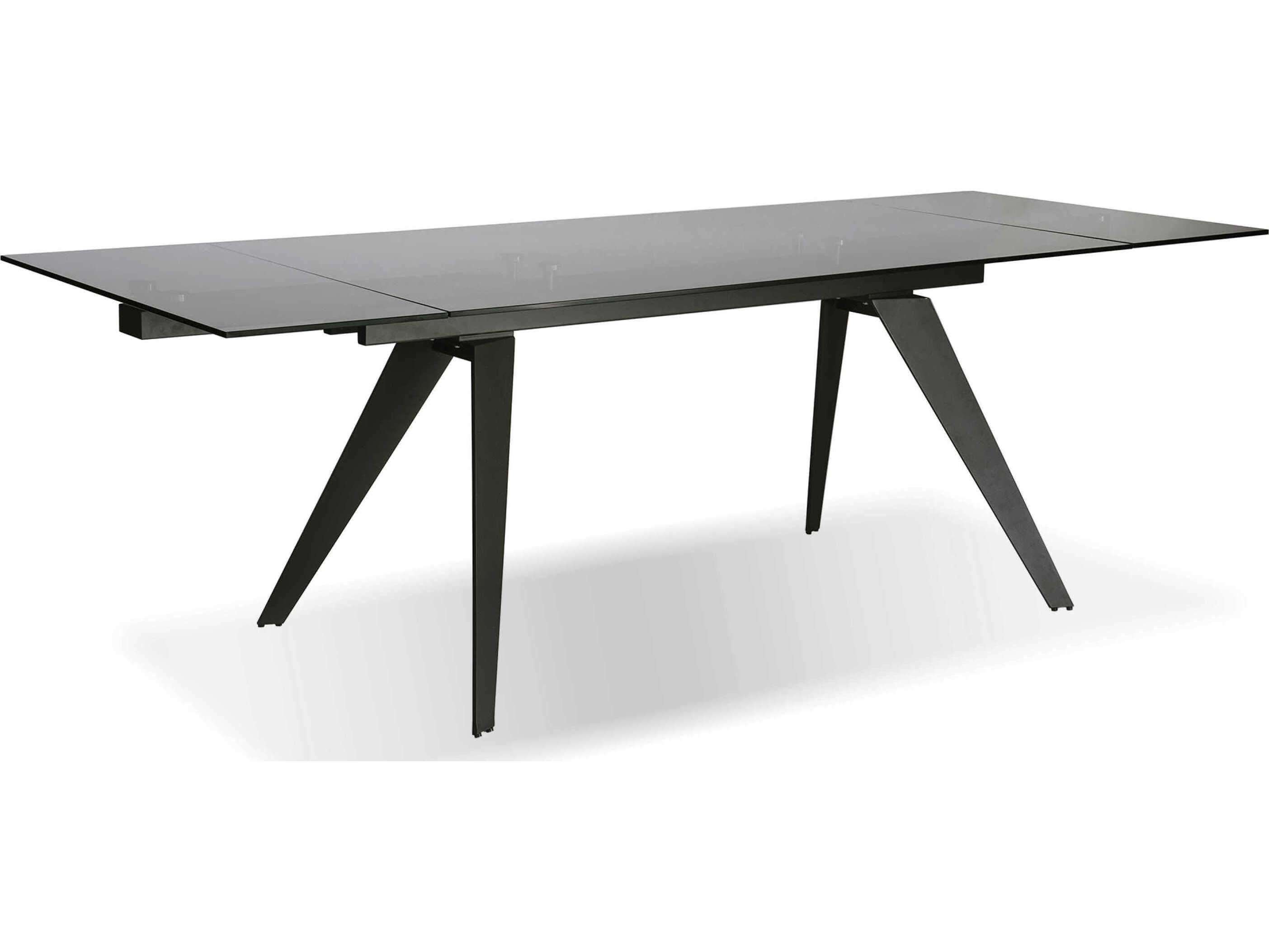 Mobital Noire Rectangular Glass Black Dining Table